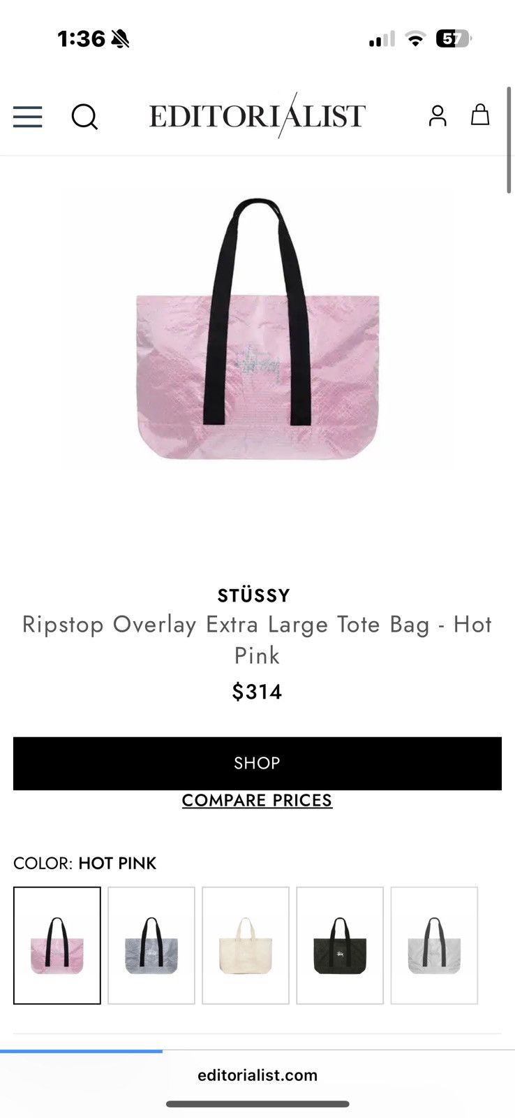 Stussy Stussy XL Totebag Ripstop Overlay Size ONE SIZE - 3 Thumbnail