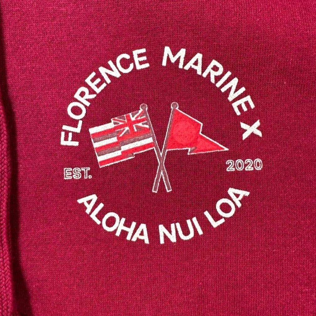 Vintage Florence Marine X Nui Loa Hoodie Maroon Red Organic Cotton Mens M Surf Outdoors Pullover Hoodie Mens Medium Red Florence Marine X Nui Loa Size US M / EU 48-50 / 2 - 2 Thumbnail