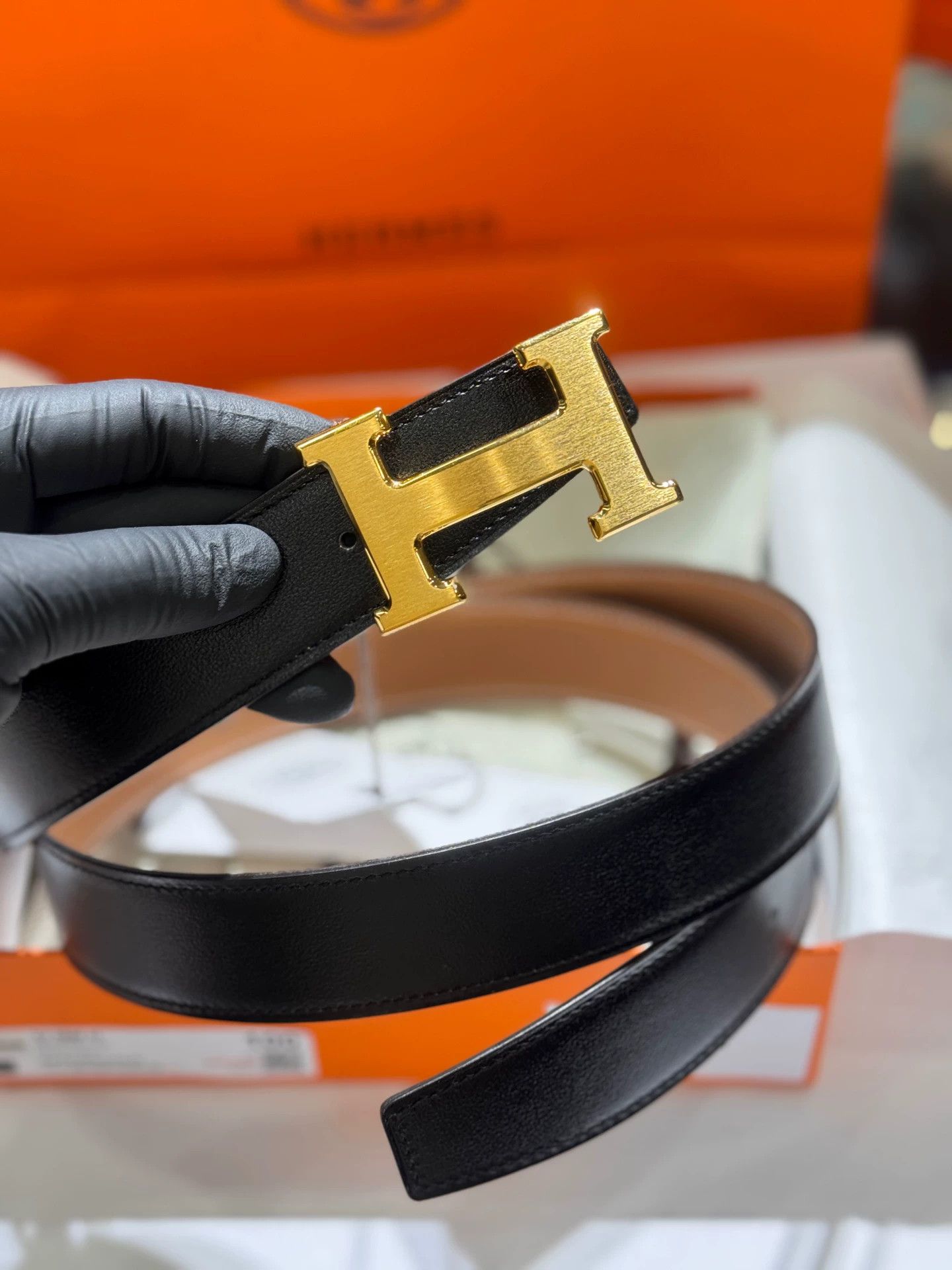 Hermes HERMES 2-Sided Calfskin Belt 32mm 100cm GBB H K Size ONE SIZE - 7 Thumbnail