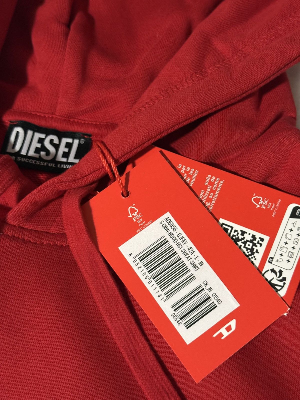 Diesel Diesel Brushed Cotton Hoodie US Medium Size US M / EU 48-50 / 2 - 4 Thumbnail