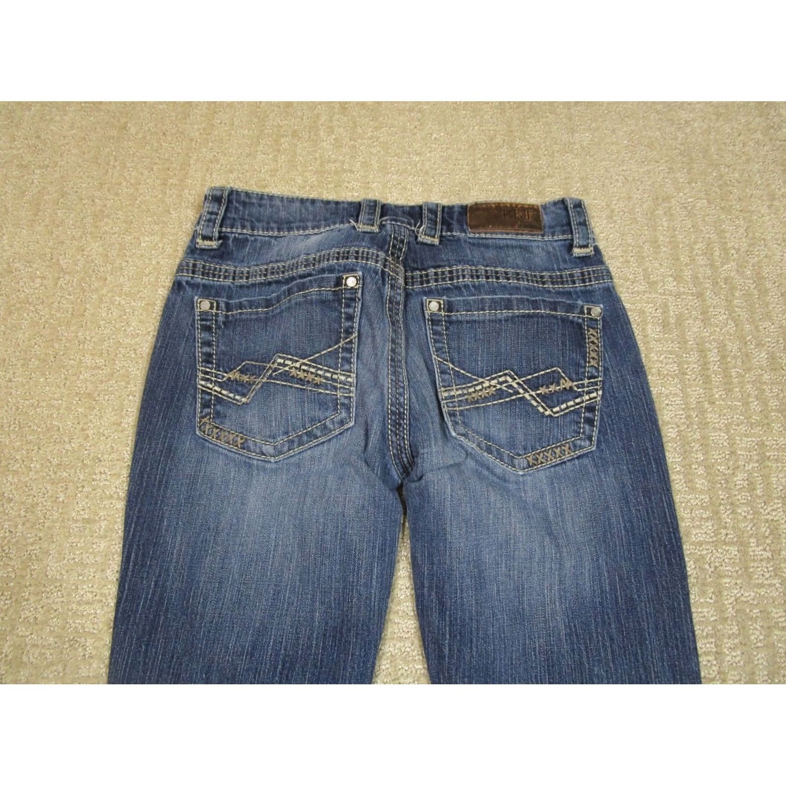 Vintage BKE Jeans Bootcut Women 28 Blue Dark Wash Denim Buckle Payton 5-Pocket Logo Stretch Size 28" / US 6 / IT 42 - 4 Thumbnail