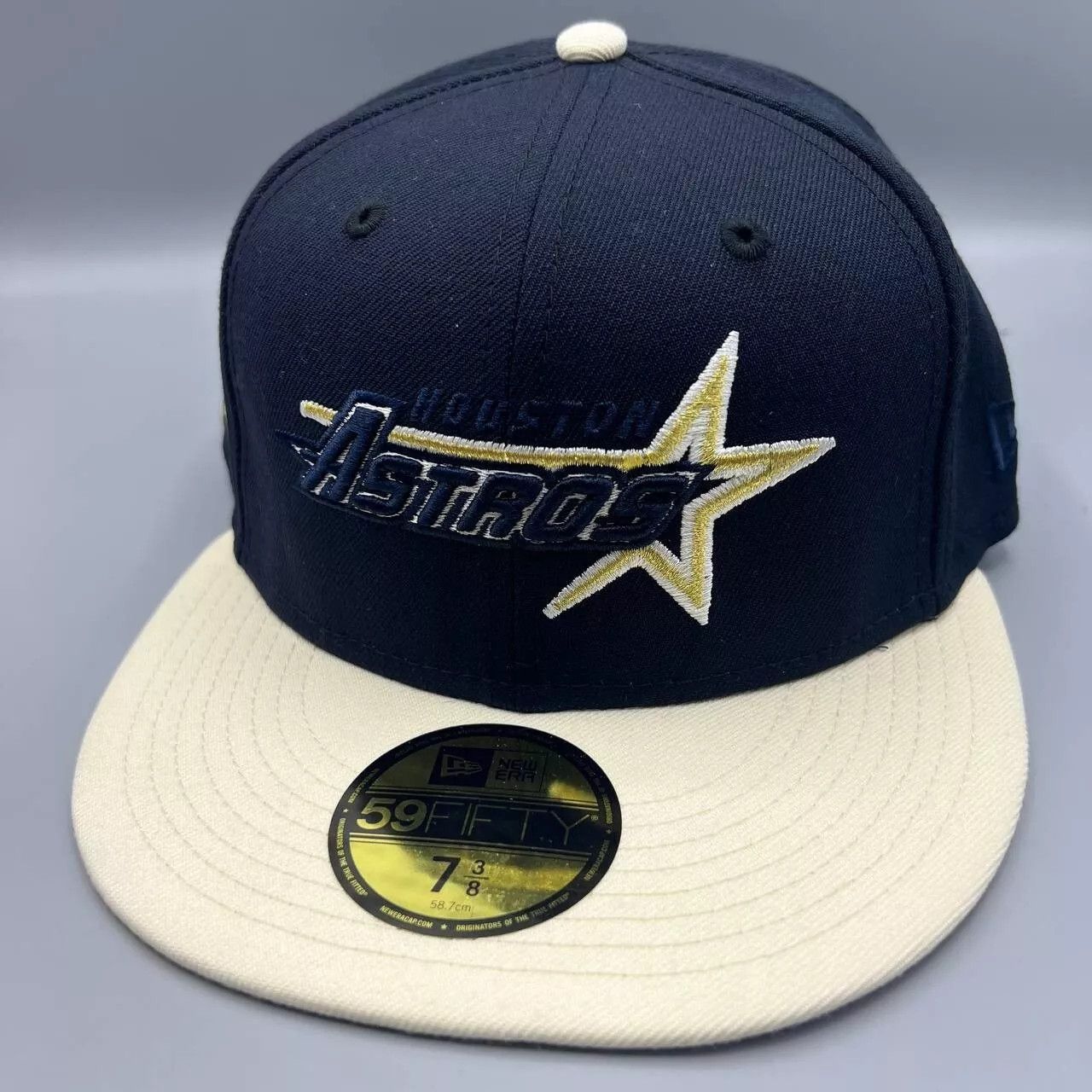 New Era Houston Astros Hat Men 7 3/8 59Fifty New Era MLB Fitted Cap Size ONE SIZE - 1 Thumbnail