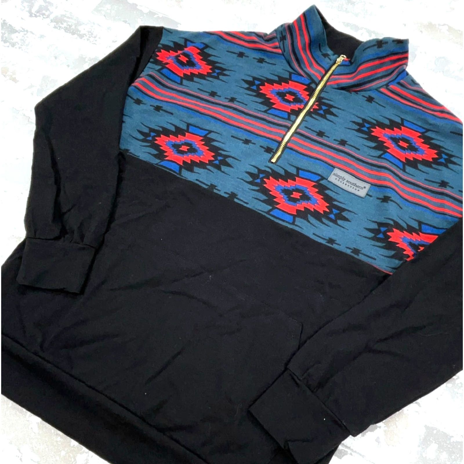 Vintage Simply Southern Sweater Women S Black Pullover Aztec Southwestern Bear Lodge Size S / US 4 / IT 40 - 5 Thumbnail