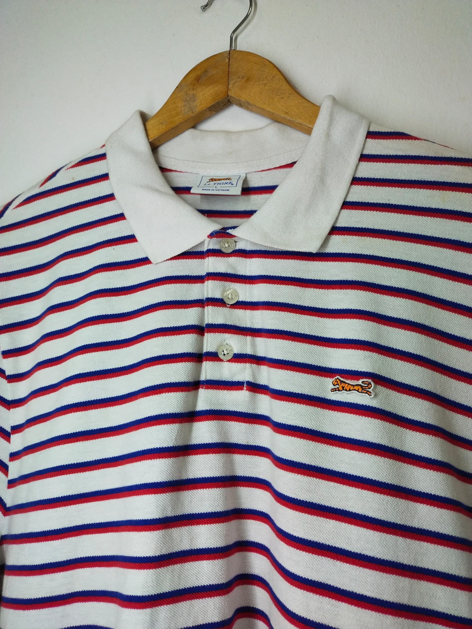 Le TIGRE Vintage Le Tigre Stripe Collar t shirt Size US L / EU 52-54 / 3 - 5 Thumbnail