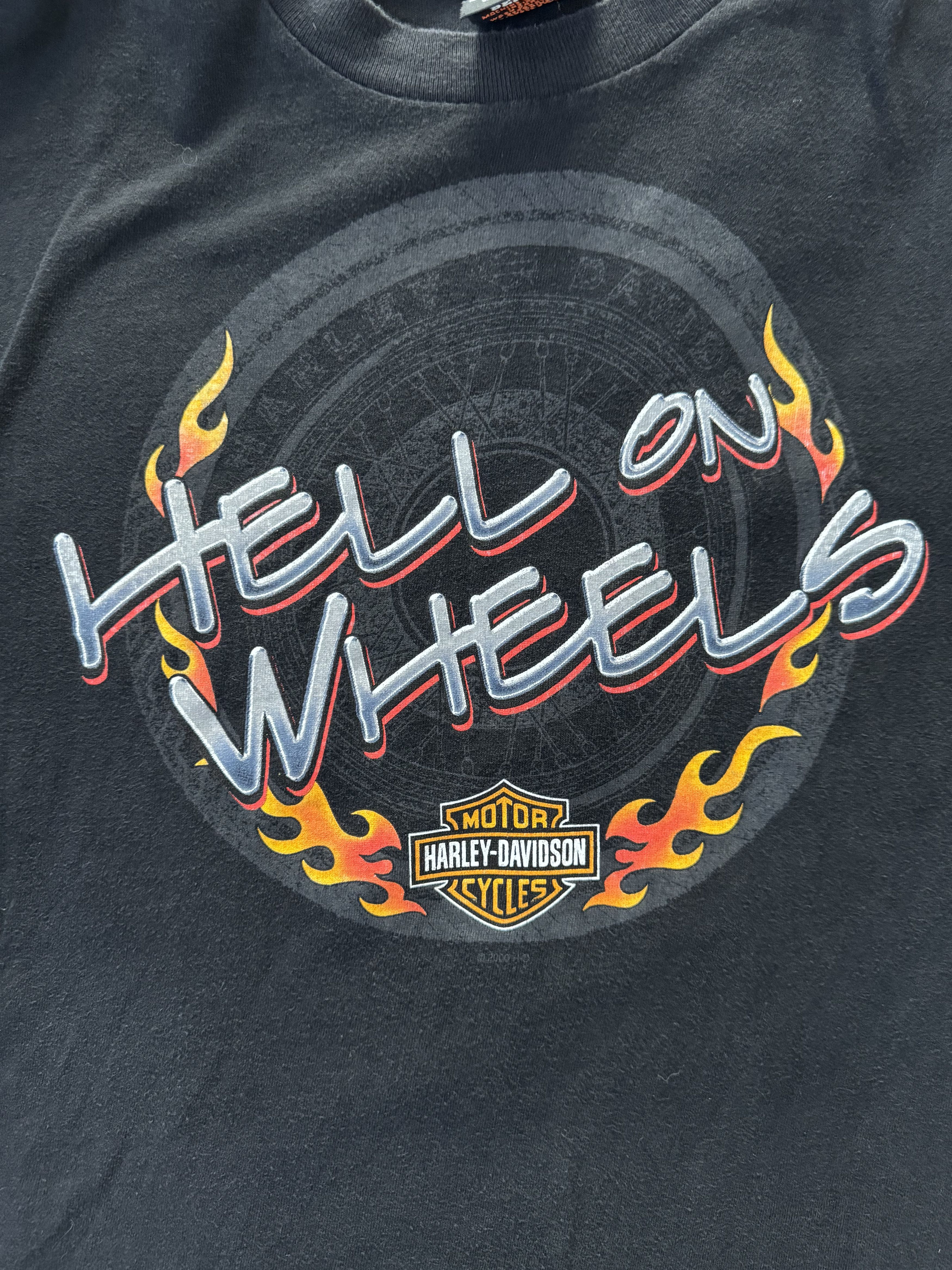 Hanes × Harley Davidson × Vintage Vintage Y2K Harley Davidson Denver, CO "Hell on Wheels" Tee Size US M / EU 48-50 / 2 - 5 Thumbnail