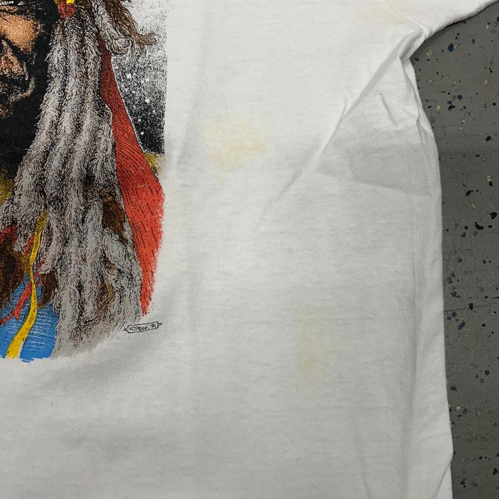 Fruit Of The Loom White vintage 90s Native American Indian print t-shirt Size US XL / EU 56 / 4 - 2 Thumbnail