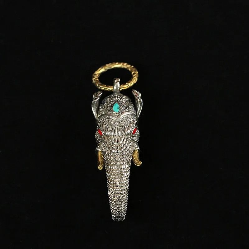Other Wild Elephant Keyring Car Keychain Brass Holder Hanging Size ONE SIZE - 5 Thumbnail