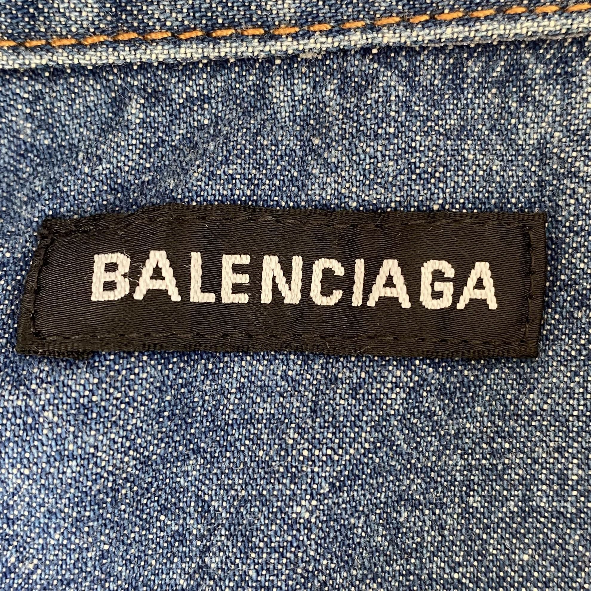 Balenciaga Balenciaga Blue Denim Jacket 39 New With Tags 1953 Size US XXS / EU 40 - 7 Thumbnail