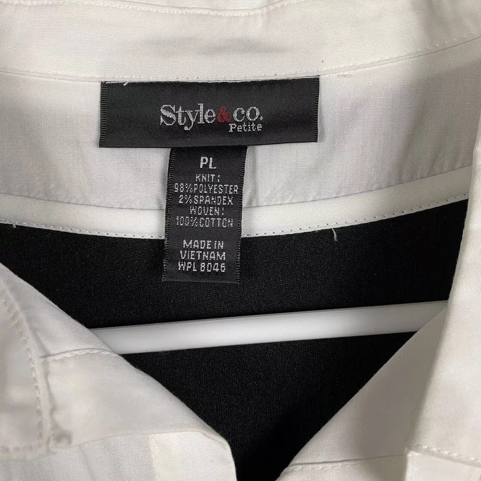 Style & Co Style & Co Top Petite Large PL Women's Long Sleeve Polyester Size L / US 10 / IT 46 - 3 Thumbnail