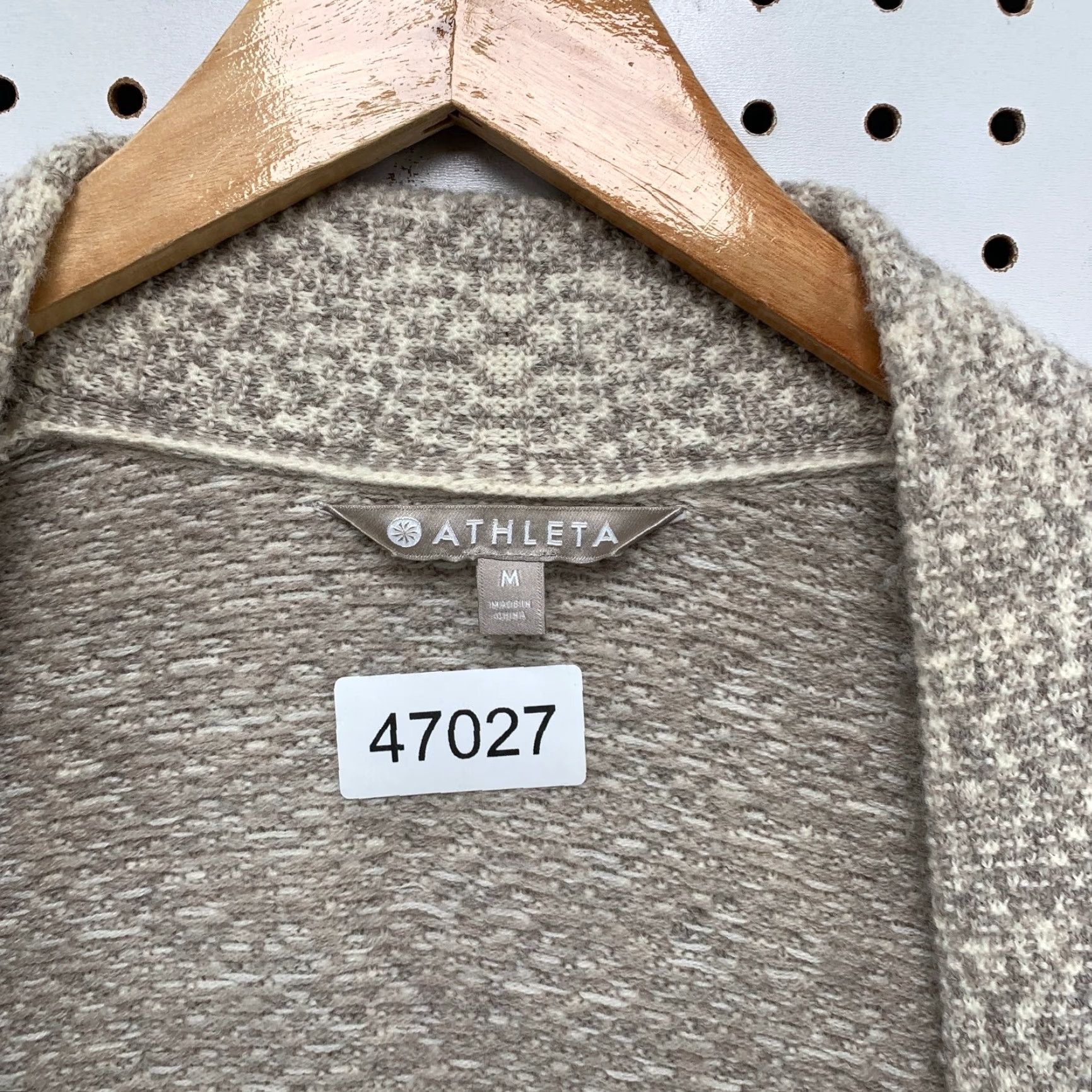 Athleta Athleta Cardigan Sweater Womens Medium Beige Open Wrap Wool Cashmere Size M / US 6-8 / IT 42-44 - 2 Thumbnail