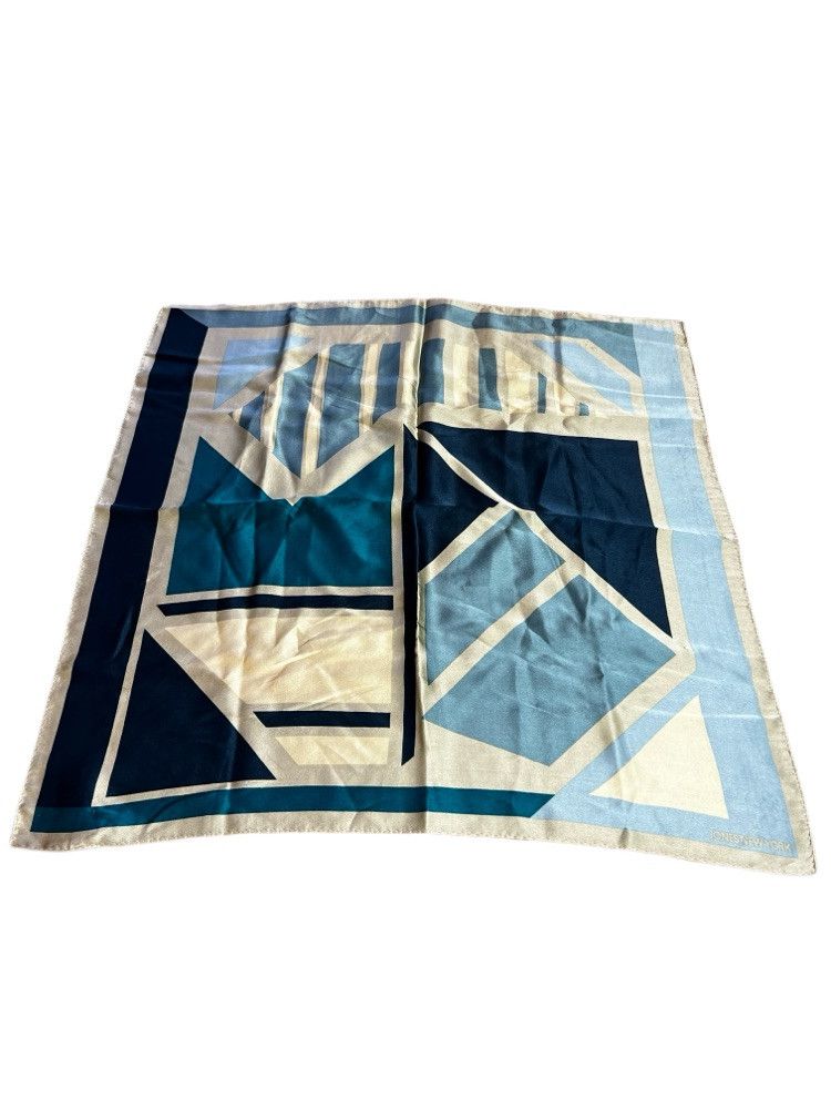 Vintage 1980's-1990's Jones New York Geometric Silk Scarf