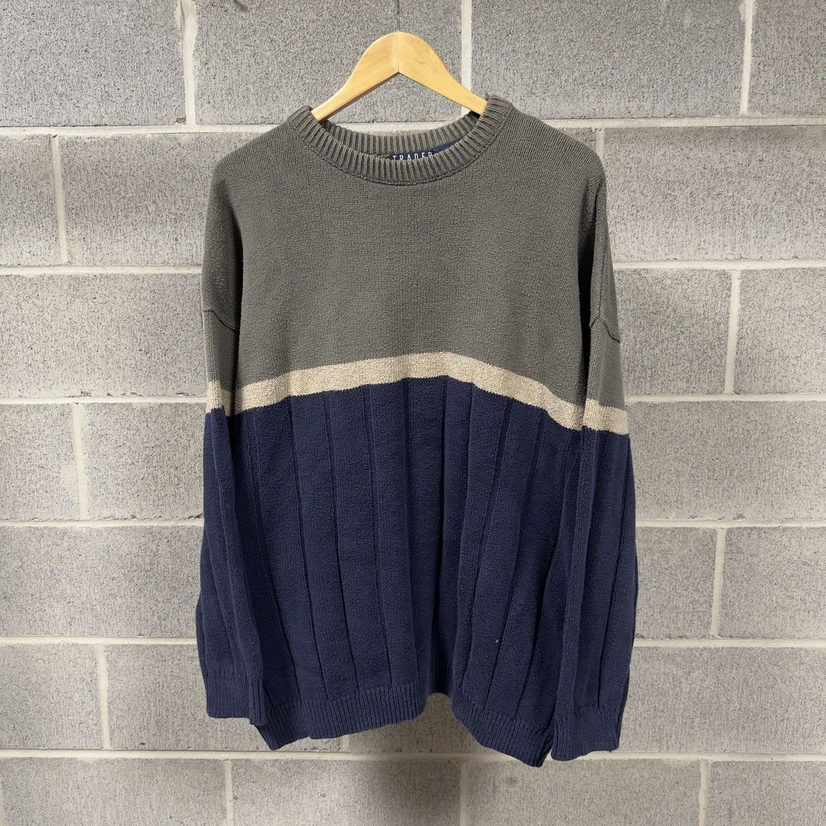 Vintage Vintage Blue Green Ribbed Cotton Sweater ERD Grunge Chrome Size US L / EU 52-54 / 3 - 1 Thumbnail