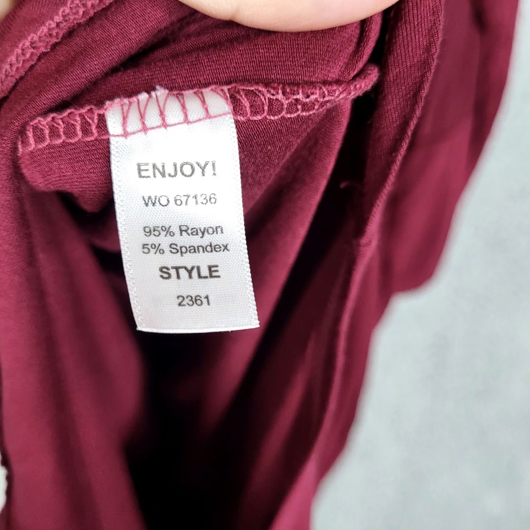 Michael Stars Michael Stars Burgundy Round Neck Women's Stretch Tunic top OS Regular Size One Size Blouse Size ONE SIZE - 7 Thumbnail