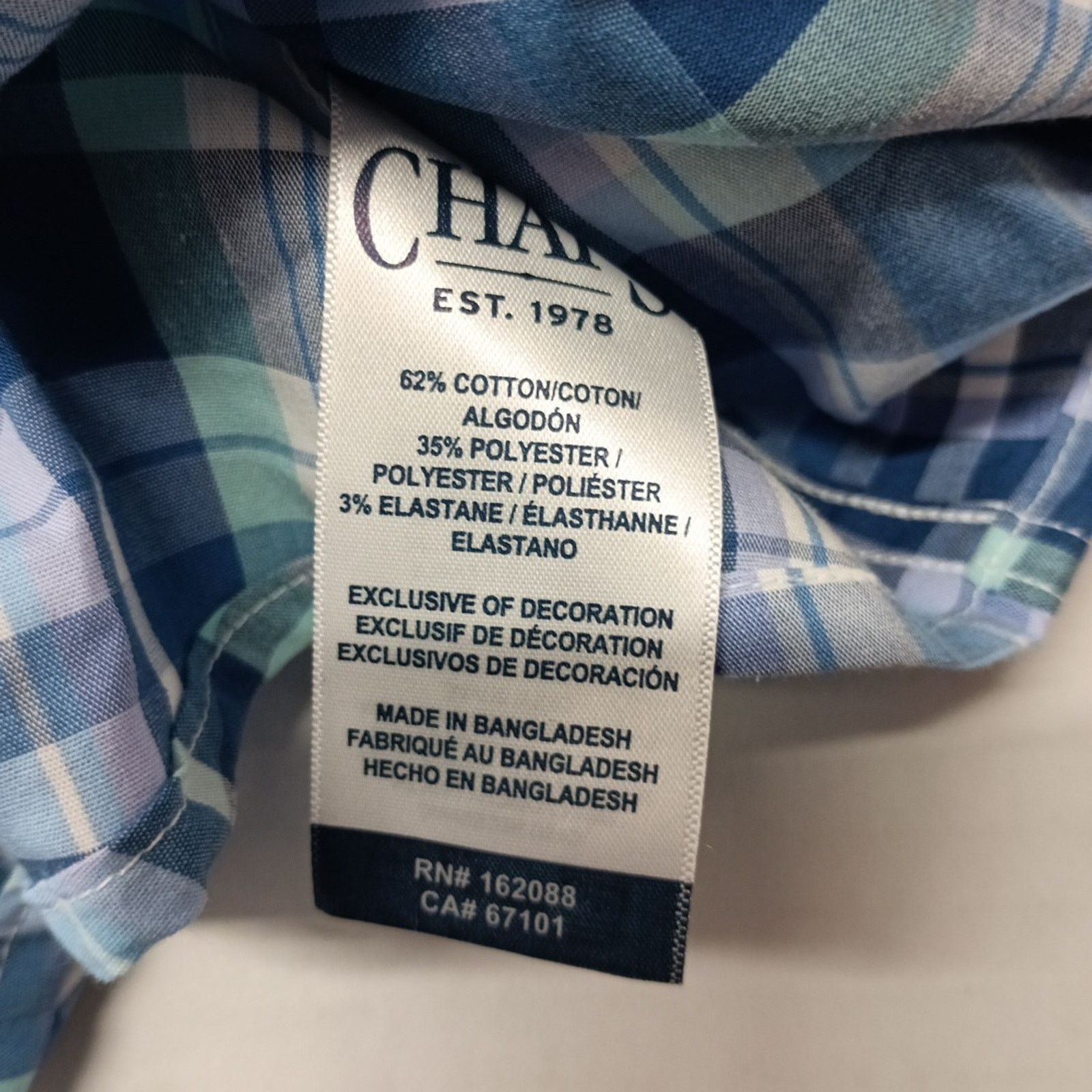 Chaps CHAPS Button Down Plaid Shirt Men's 2XL Lilac Blue Multi Size US XXL / EU 58 / 5 - 8 Thumbnail