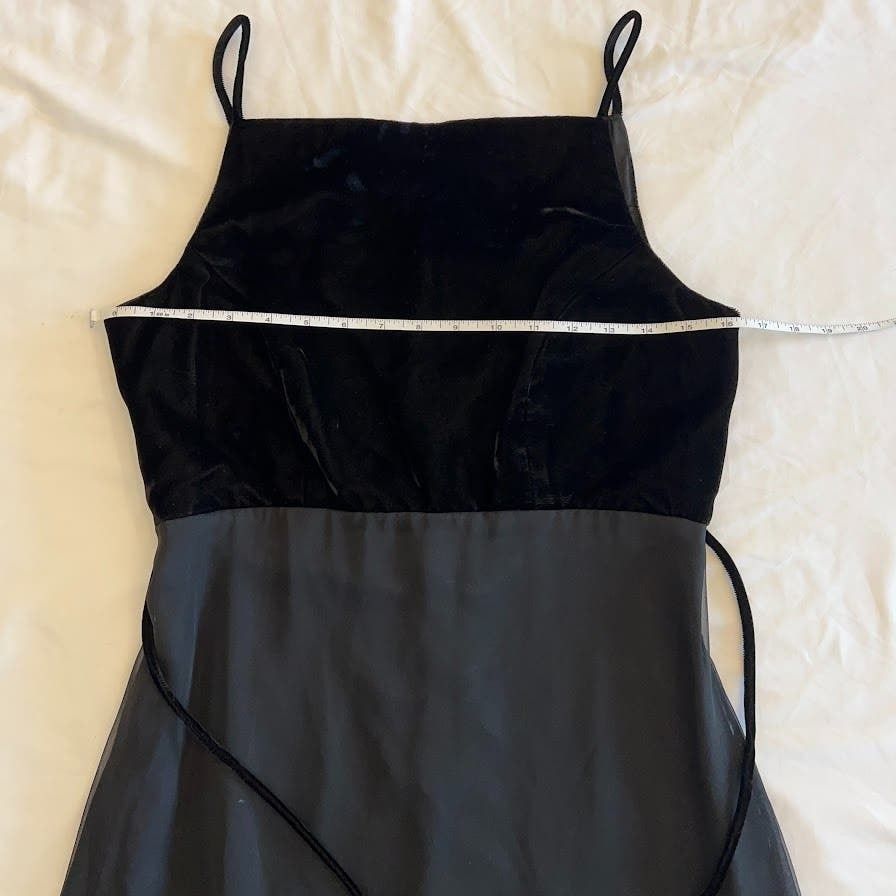 Other VTG 90s Black Velvet Gown Bill Levkoff Union USA Made Size M / US 6-8 / IT 42-44 - 11 Thumbnail