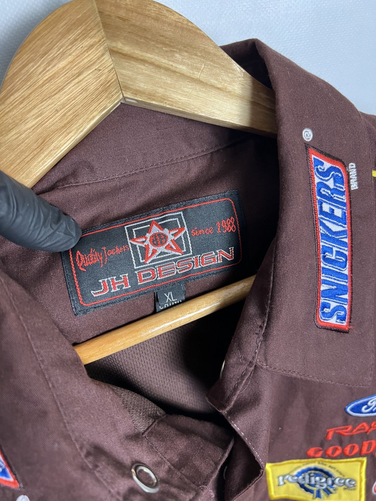 JH Design Vintage JH Design Snickers Moto Y2K brown Travis shirt Size US XL / EU 56 / 4 - 5 Thumbnail