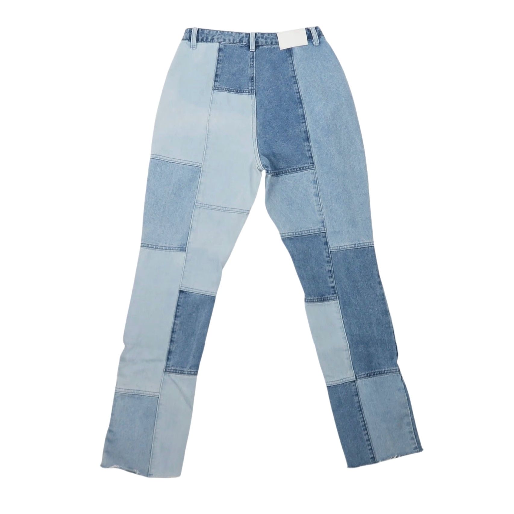 Missguided Missguided Blue Patchwork Denim High Rise Slim Straight Leg Jeans 6 Womens Jeans B blue patchwork denim high rise slim straight leg Size 28" / US 6 / IT 42 - 4 Thumbnail