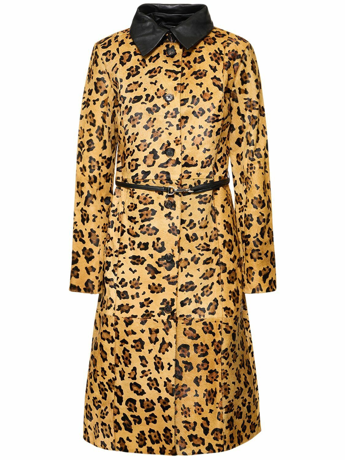 Saks Potts o1s22i1n0924 Leopard Motif Ponyskin Coat in Beige/Black Size S / US 4 / IT 40 - 1 Thumbnail