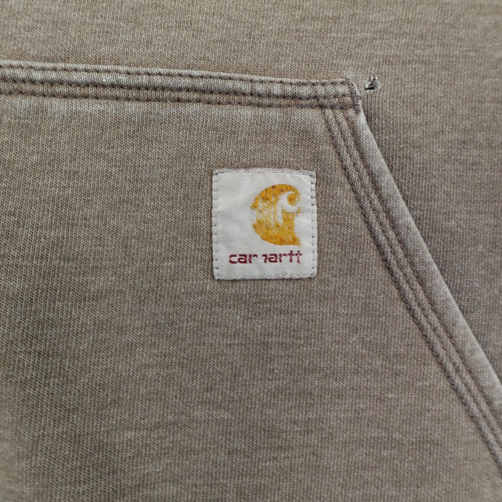 Carhartt VINTAGE Carhartt Hoodie Mens L Gray Rugged Graphic Hooded Sweatshirt Pullover Faded Logo Graphic Print Pockets Size US L / EU 52-54 / 3 - 5 Thumbnail