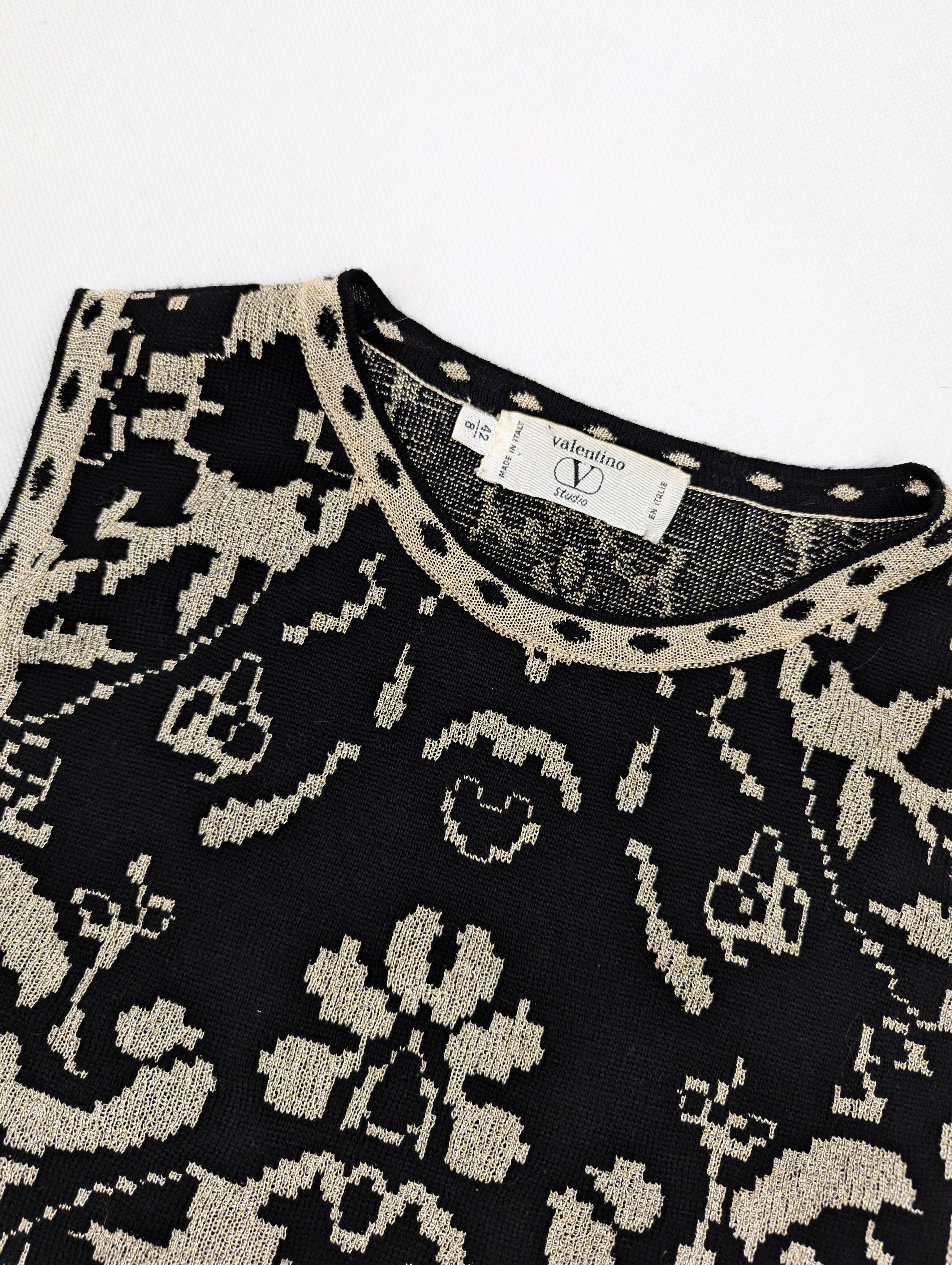Valentino Valentino black gold blouse Size M / US 6-8 / IT 42-44 - 4 Thumbnail