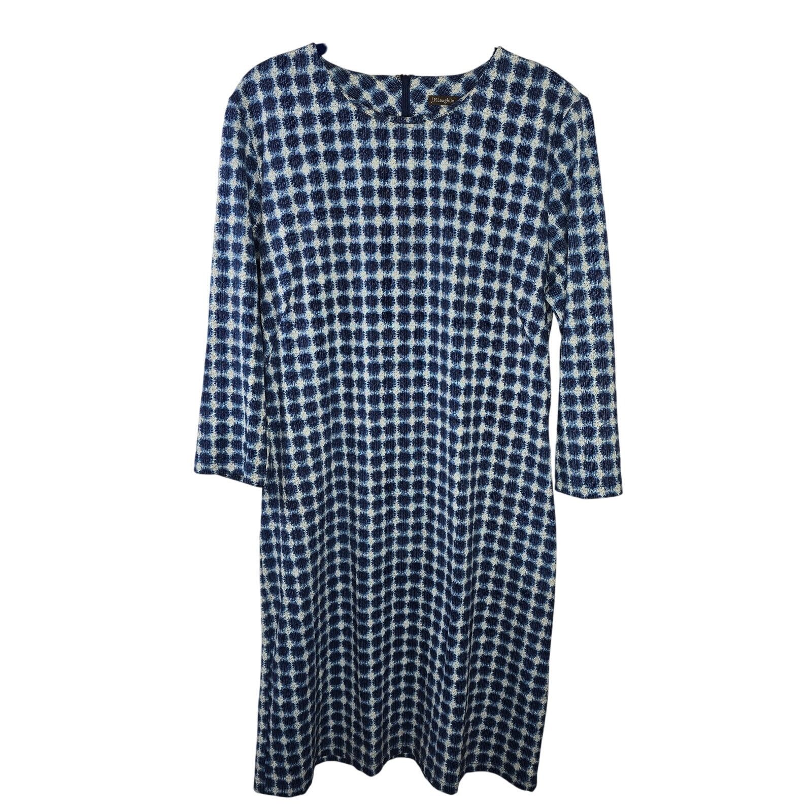 J.McLaughlin J. McLaughlin Blue White Catalina Cloth Sheath Dress Large Size L / US 10 / IT 46 - 1 Thumbnail
