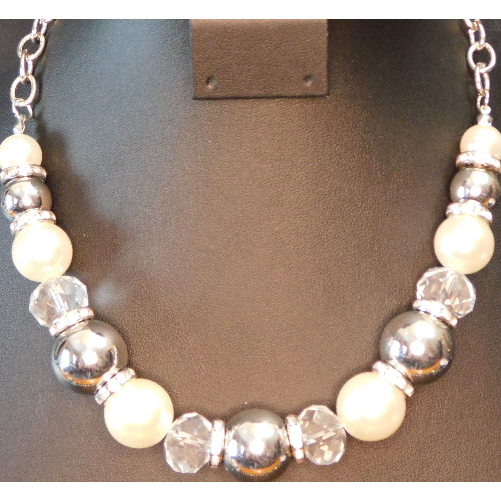 Other Chunky Faux Pearl And Glass Beaded Necklace Size ONE SIZE - 3 Thumbnail