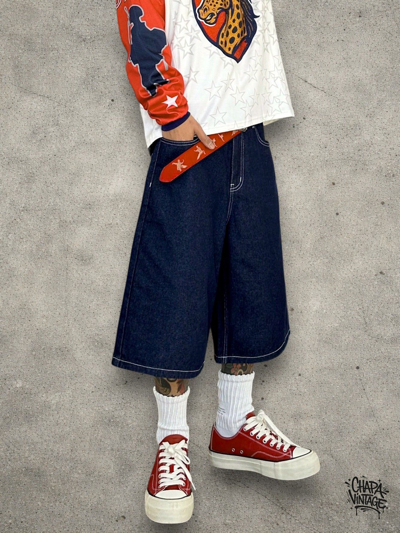 Japanese Brand Skate jeans jorts Size US 32 / EU 48 - 2 Thumbnail