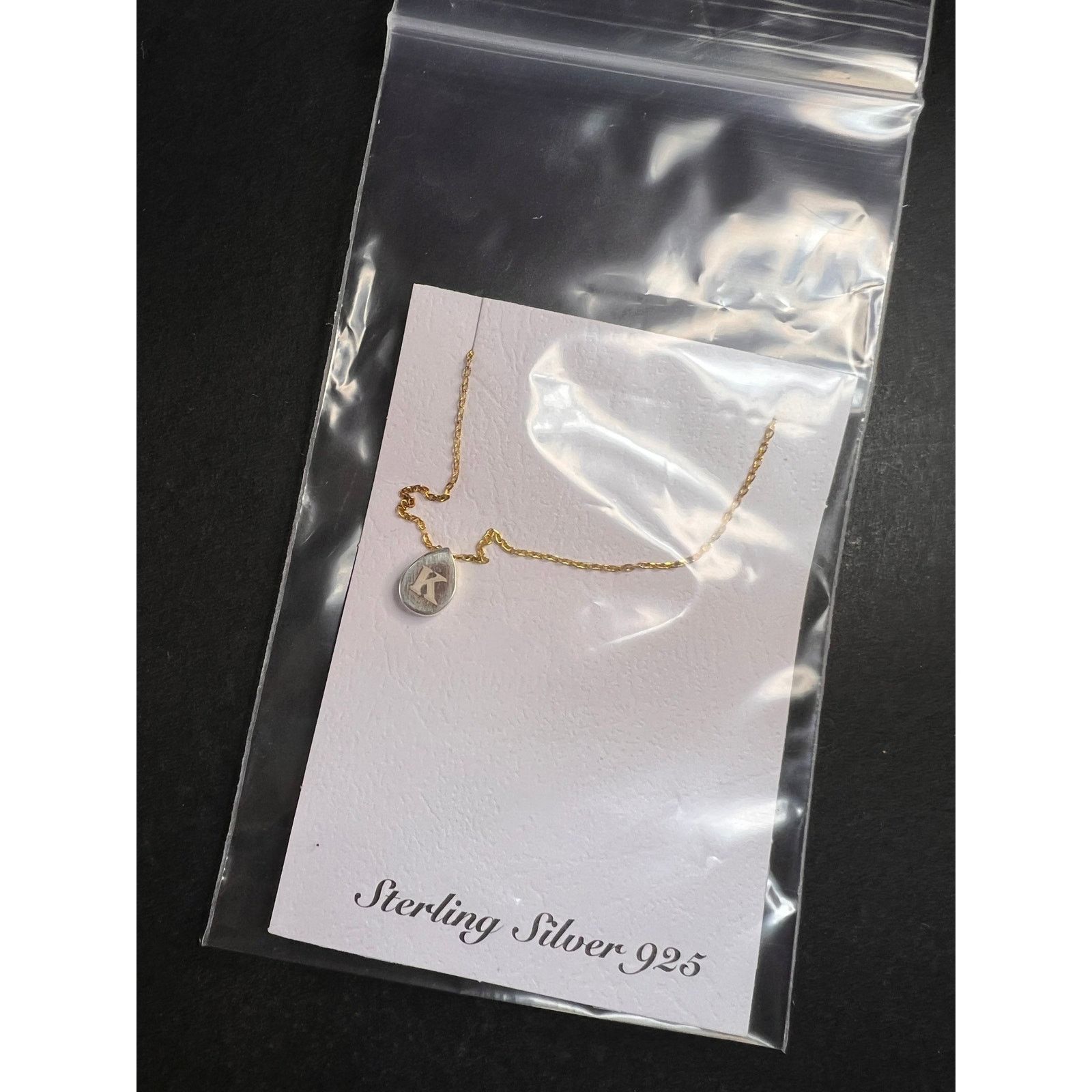 Other NEW sterling silver initial K pendant chain 16 inch necklace Size ONE SIZE - 17 Thumbnail