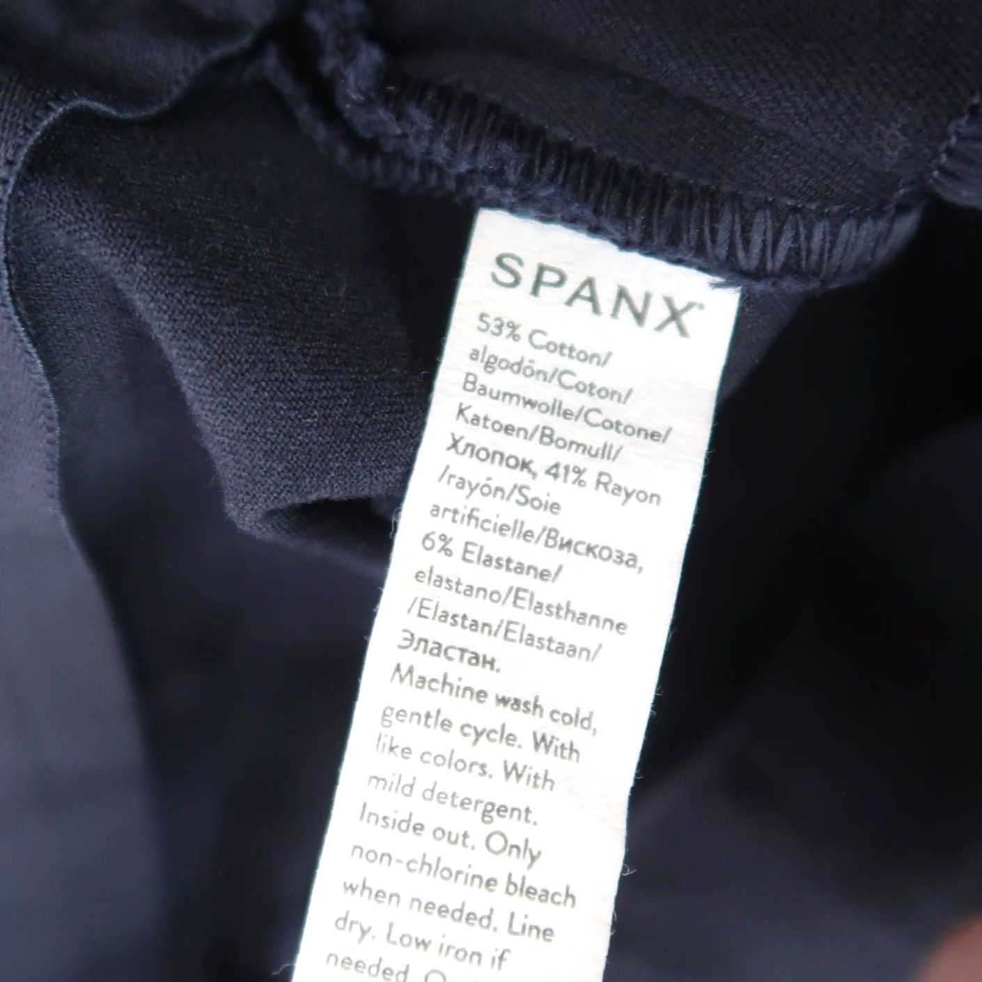 Spanx Spanx Navy Blue Crop Ponte Pull-On Pants M Ladies Pants Crop Ankle Cotton Rayon Spandex Straight 24in Inseam Spring Summer Womens Size 32" / US 10 / IT 46 - 5 Thumbnail