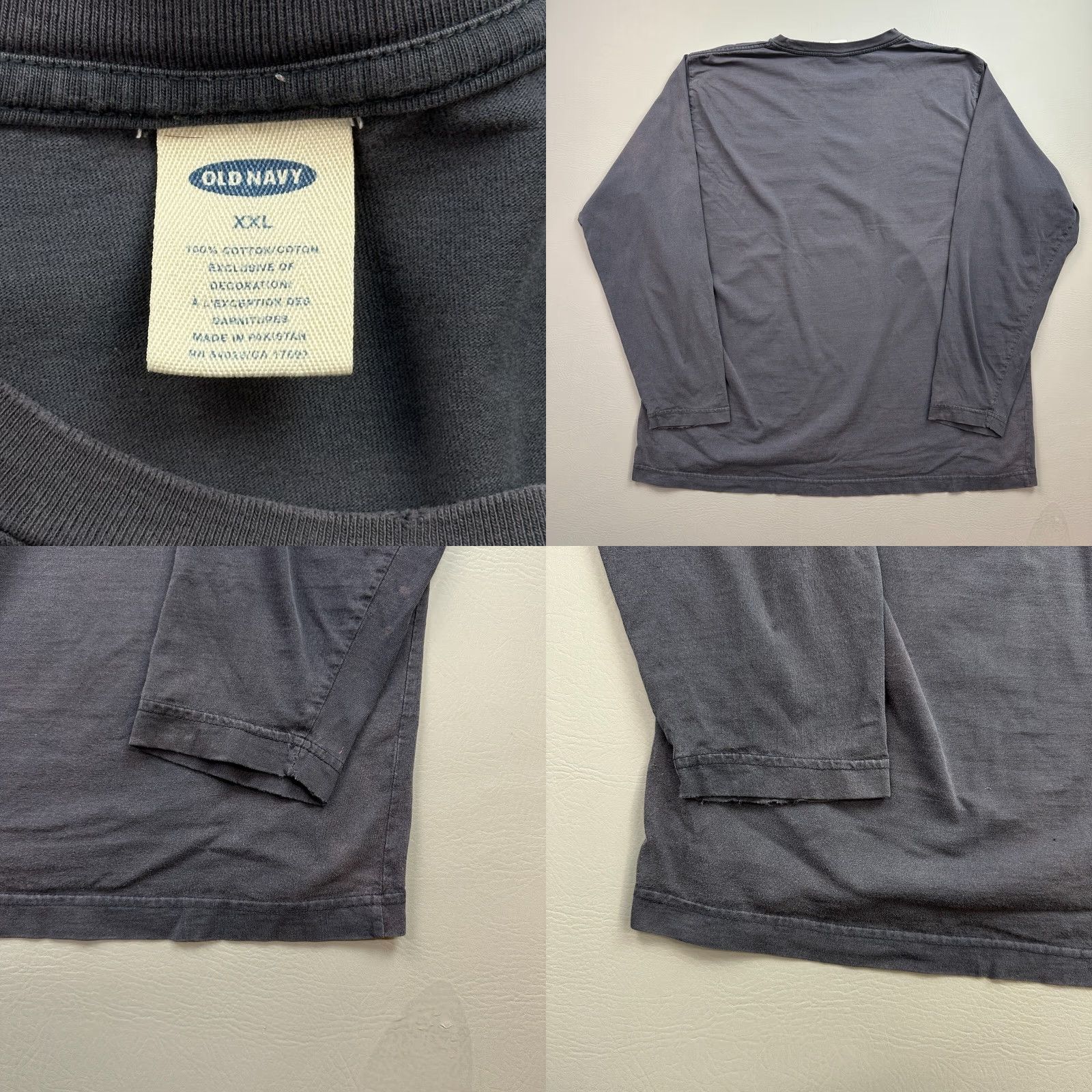 Old Navy Vintage Old Navy Shirt Mens 2XL Gray Long Sleeve Logo Spell Out Skate Punk Y2K Size US XXL / EU 58 / 5 - 8 Thumbnail