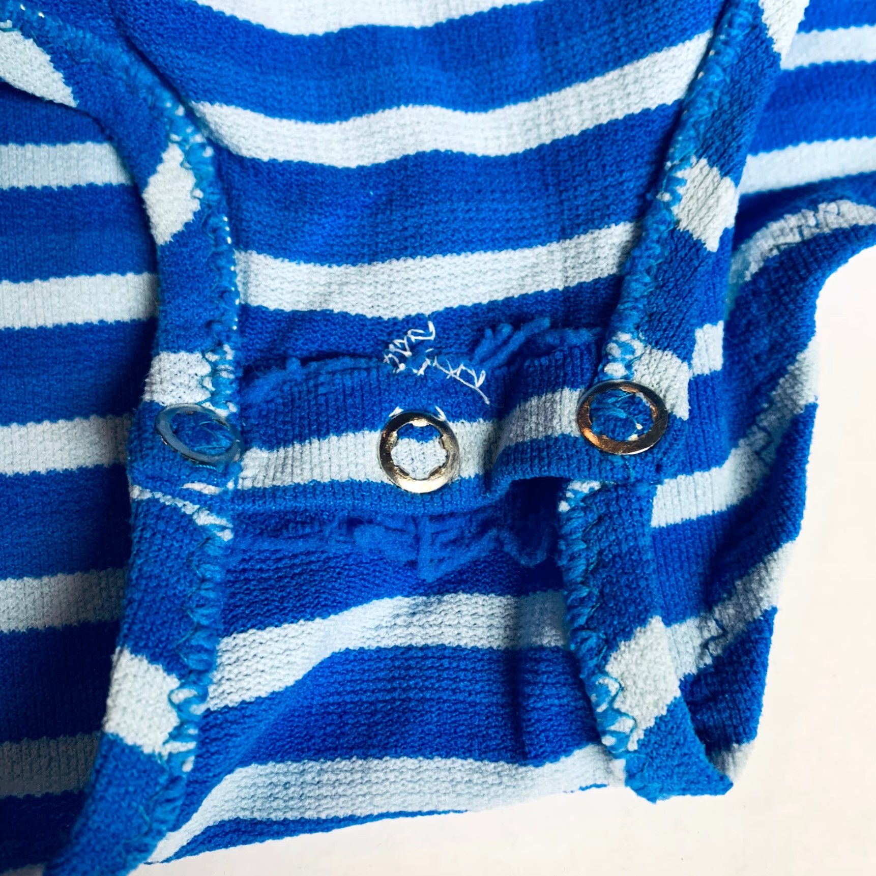 Vintage VINTAGE Magic Lady Swimsuit Body Suit Blue Stripe 100% Nylon Stretch L/XL Womens Men? Size L / US 10 / IT 46 - 4 Thumbnail