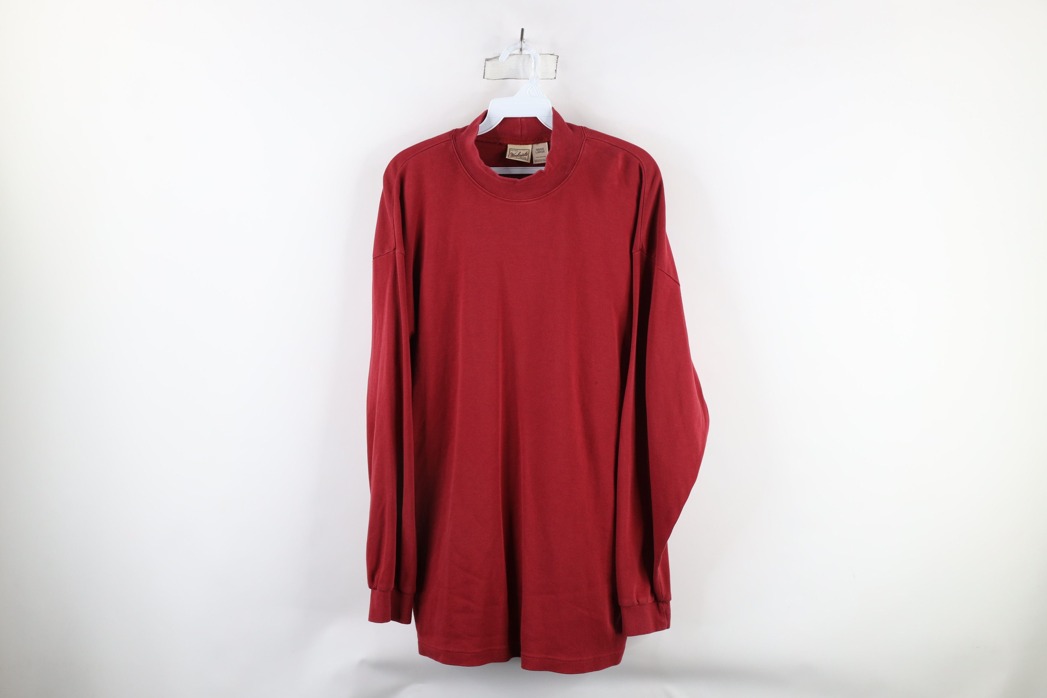 Vintage × Woolrich Woolen Mills Vintage 90s Woolrich Mock Neck Long Sleeve T-Shirt Red USA Size US L / EU 52-54 / 3 - 1 Thumbnail