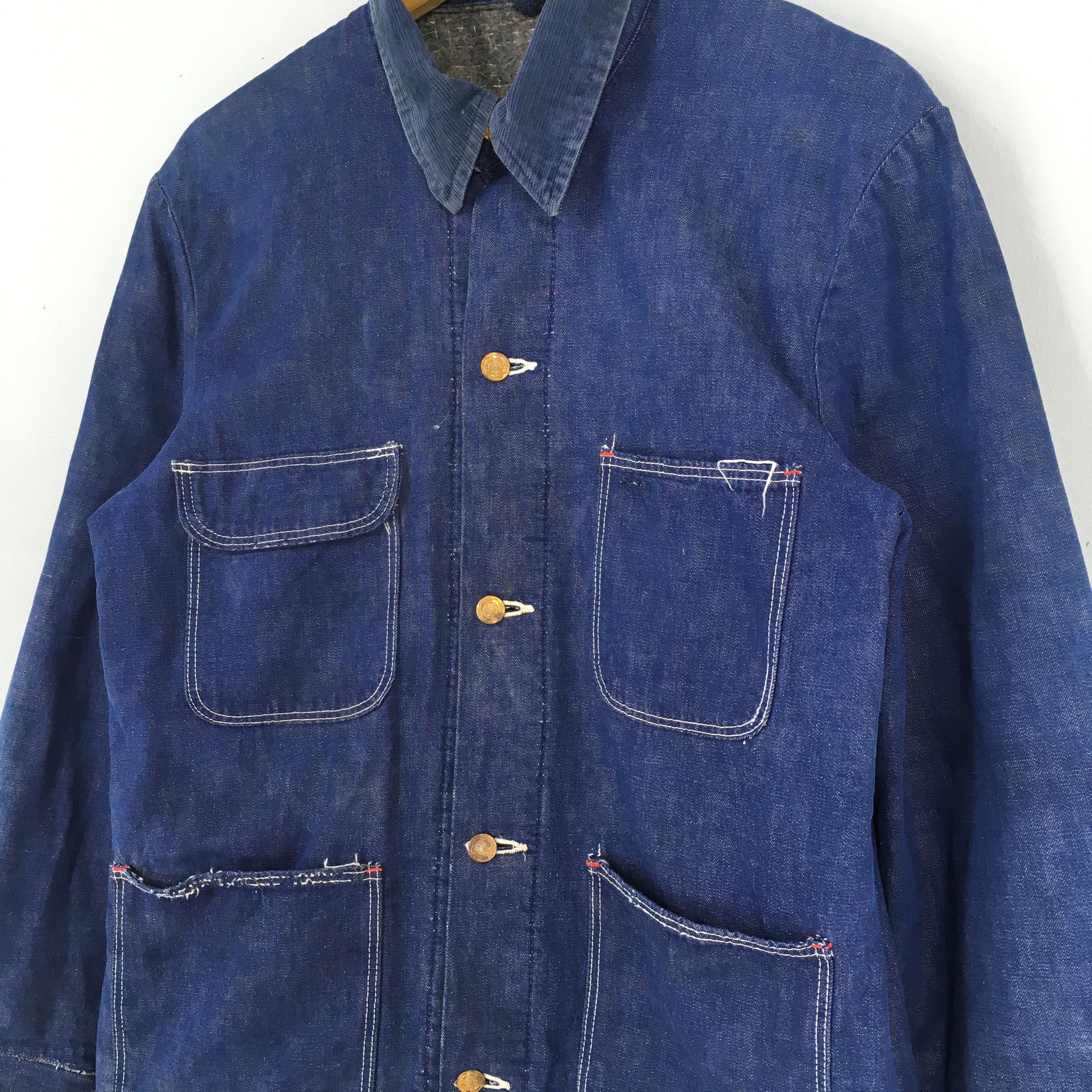 Wrangler Vintage 80s Wrangler Blue Chore Denim Jeans Jacket Medium Size US M / EU 48-50 / 2 - 4 Thumbnail