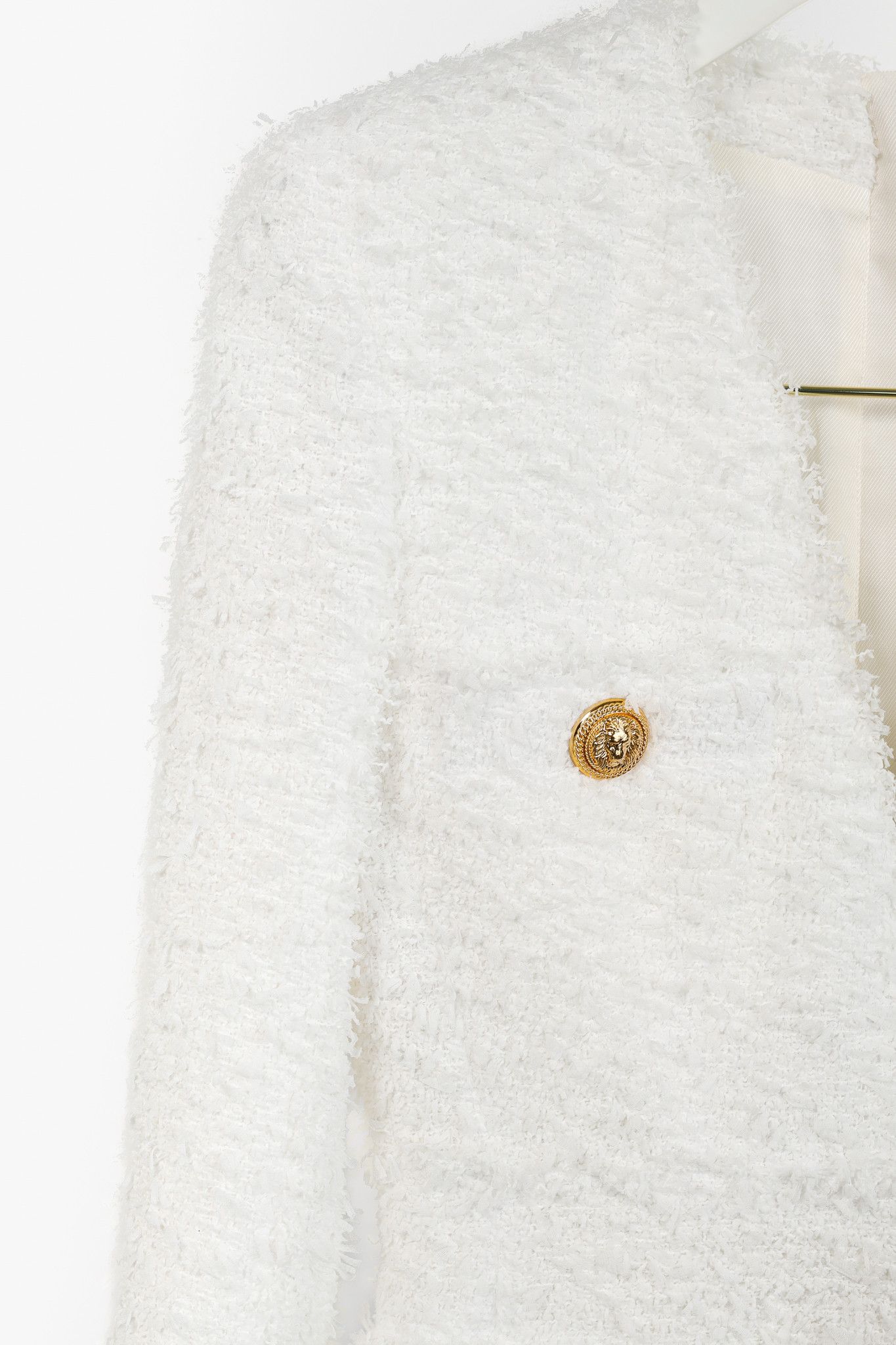 Balmain Balmain Tweed Button-Embellished Long-Sleeve Mini Dress Size M / US 6-8 / IT 42-44 - 5 Thumbnail