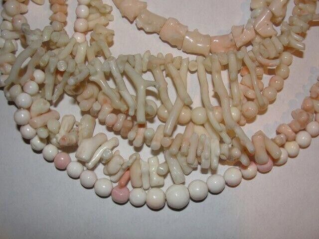 Designer Angel Skin Coral Strand Torsade Necklace with Sterling Clasp Size ONE SIZE - 3 Thumbnail