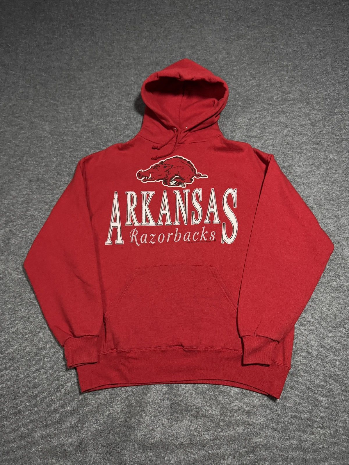 Vintage VTG Arkansas Razorbacks Hoodie Mens Large Red Jerzees USA Size US L / EU 52-54 / 3 - 7 Thumbnail