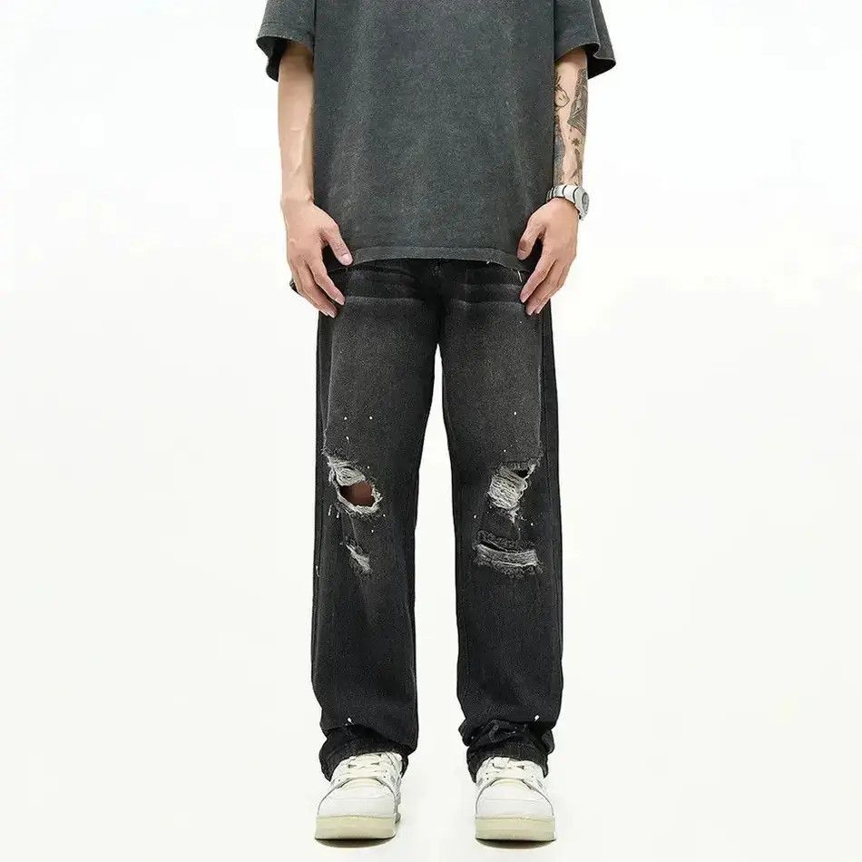 Japanese Brand Ripped Jeans Men Y2k Street Baggy Size US 32 / EU 48 - 1 Thumbnail