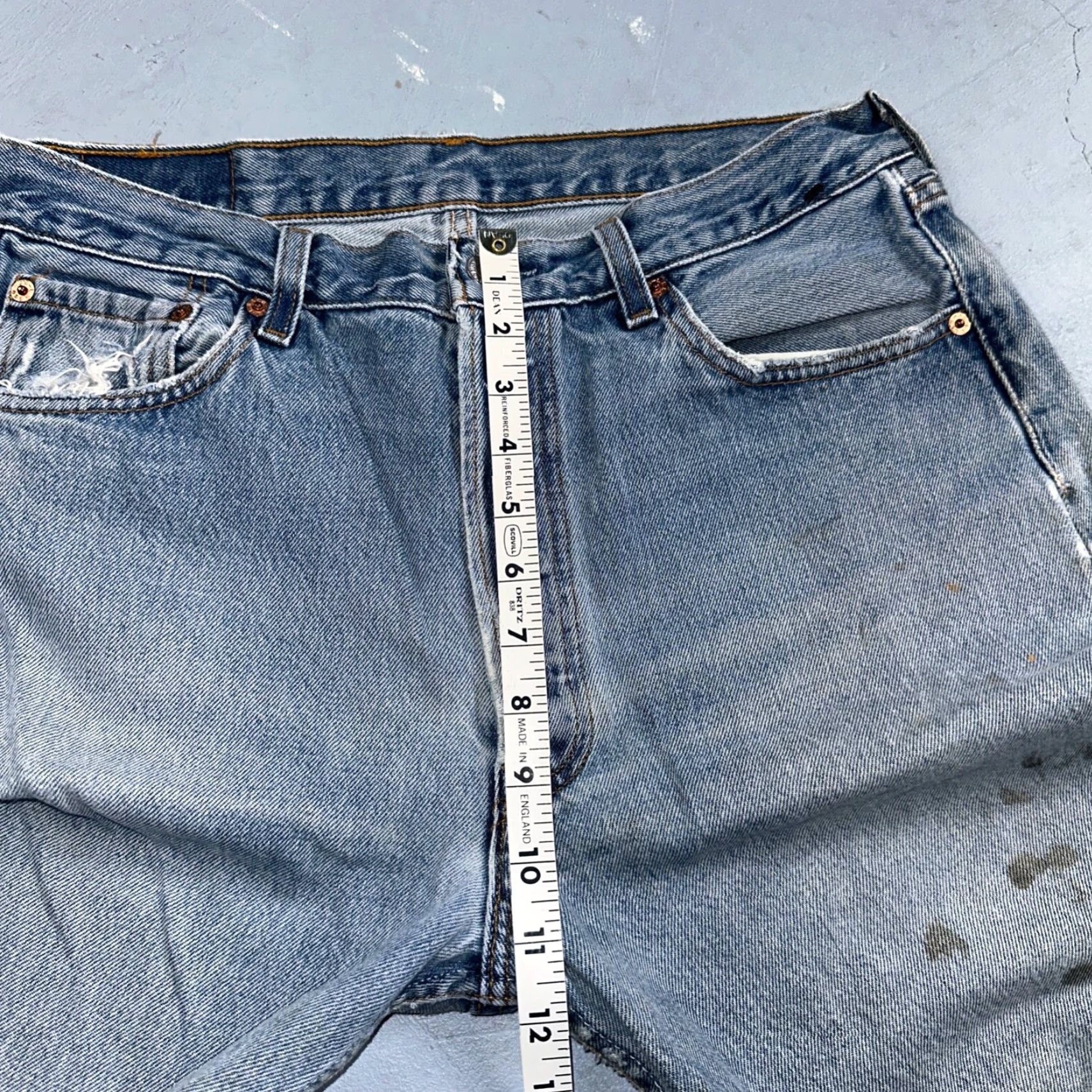Levi's Levi's 501 Vintage 90s Jeans 34x34 Blue Light Wash Mens Regular Straight 34 Inseam 34 Cotton Denim Jeans Size US 34 / EU 50 - 7 Thumbnail