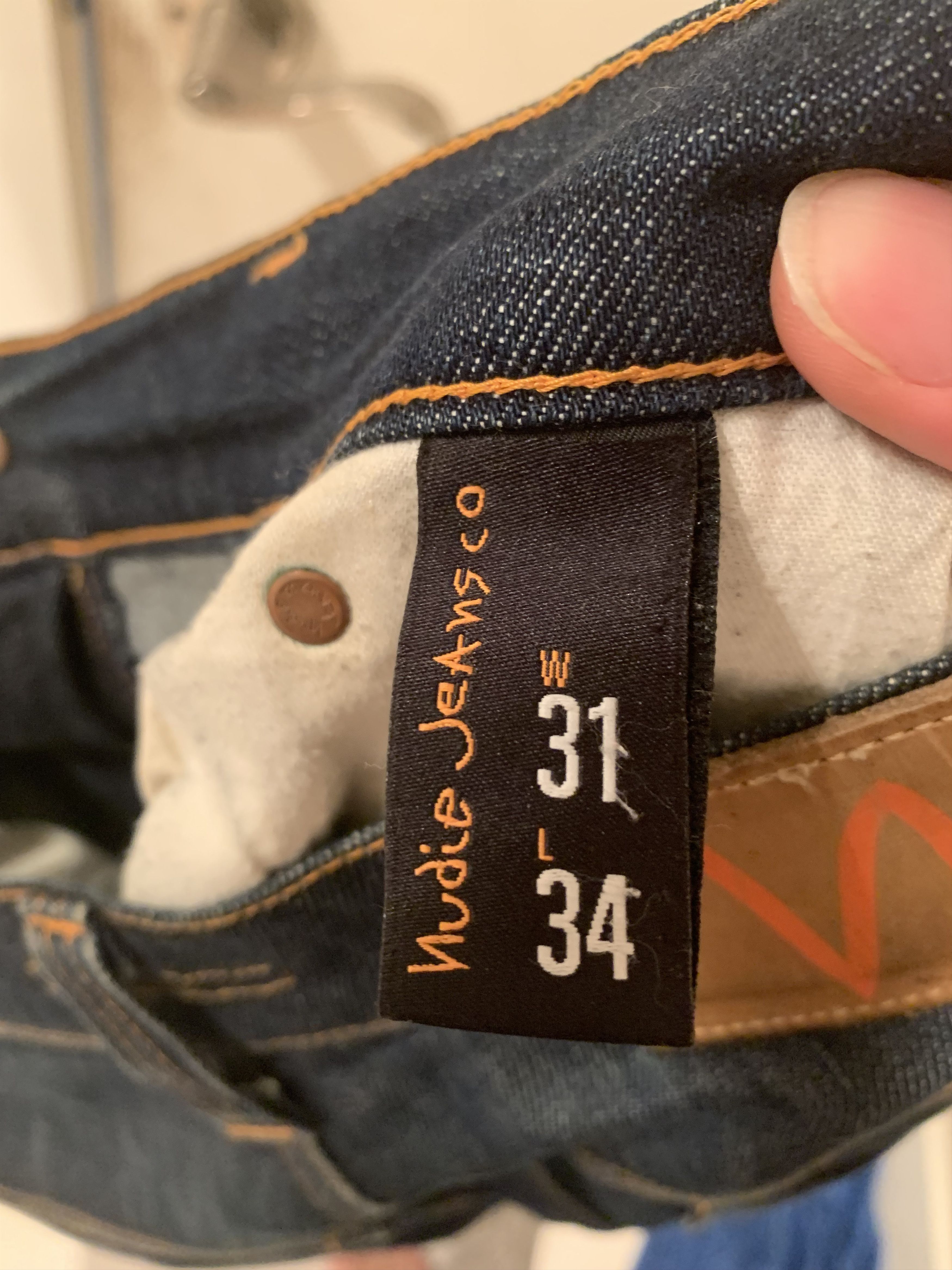Nudie Jeans Nudie Thin Finn 31x34 Dark Wash Indigo Size US 31 - 8 Thumbnail