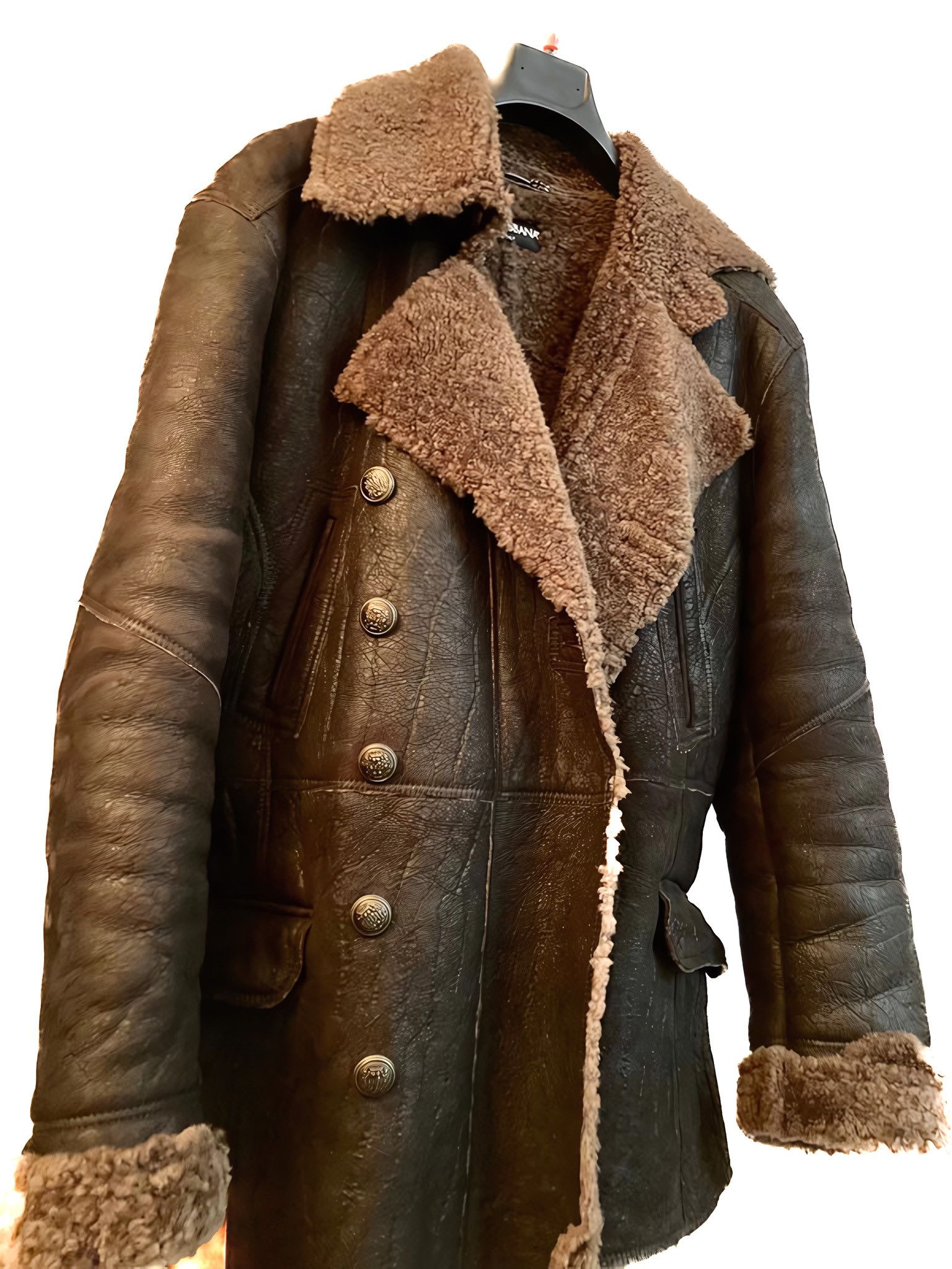 Dolce & Gabbana A/W 2002 SHEARLING LEATHER ARMY COMBAT COAT Size US M / EU 48-50 / 2 - 2 Thumbnail