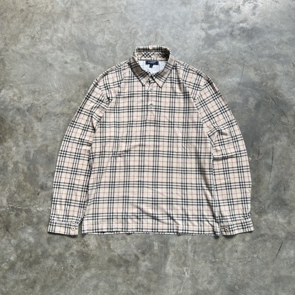 Burberry Burberry Nova Check Polo Long Sleeve Shirt Size US M / EU 48-50 / 2 - 1 Thumbnail