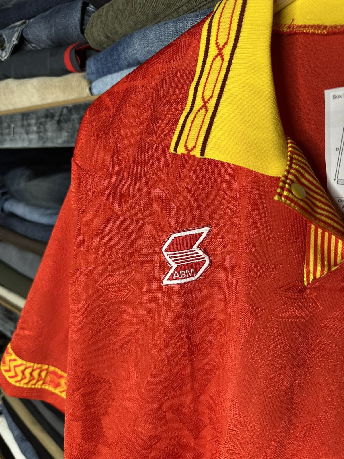 Other Vintage ABM Sport Polo Shirt Red Yellow Patterned 90s Size L Size US L / EU 52-54 / 3 - 3 Thumbnail