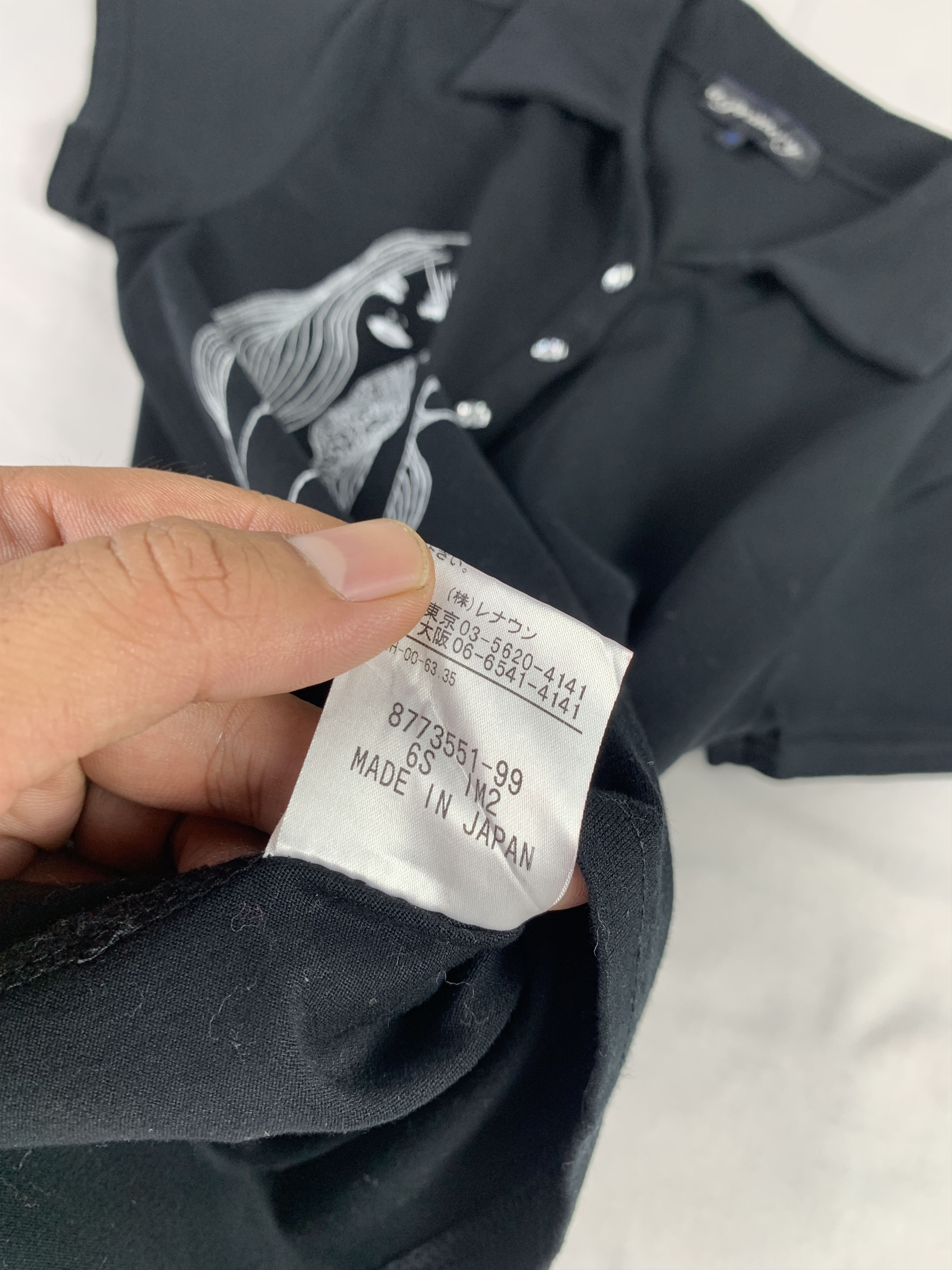 Japanese Brand y2k A Primary Japan Black Girl Printed Fitted Polo (S) Size S / US 4 / IT 40 - 10 Thumbnail