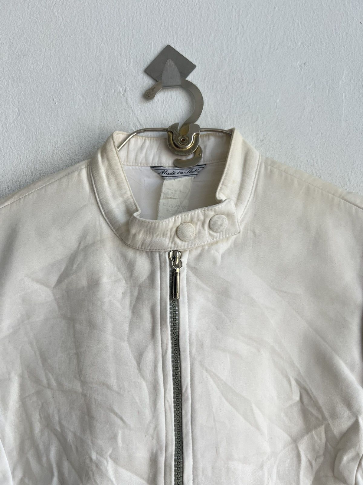 Versace Vintage Gianni Versace Off White Zipper Riding Biker Jacket Size US S / EU 44-46 / 1 - 4 Thumbnail