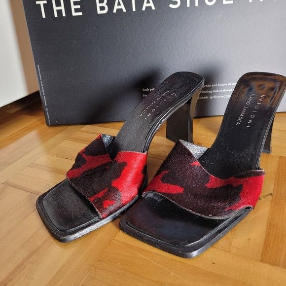 Other Nebuloni Flavio Zanasca Real Leather Red Cow Sandals - 37 Size US 7 / IT 37 - 4 Thumbnail