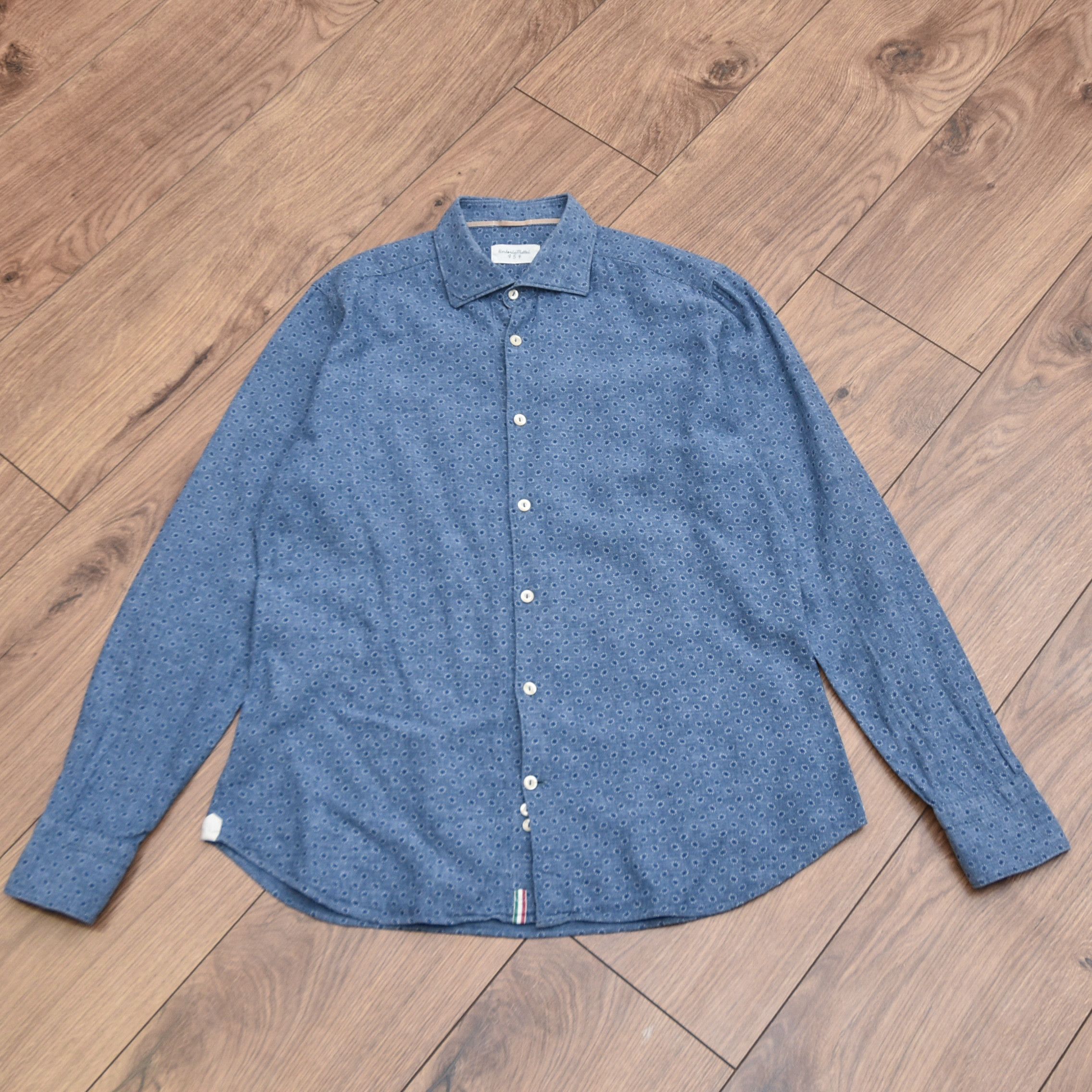 Tintoria Mattei TINTORIA MATTEI 954 Blue Polka Dot Slim Fit Cotton Shirt Size US M / EU 48-50 / 2 - 6 Thumbnail