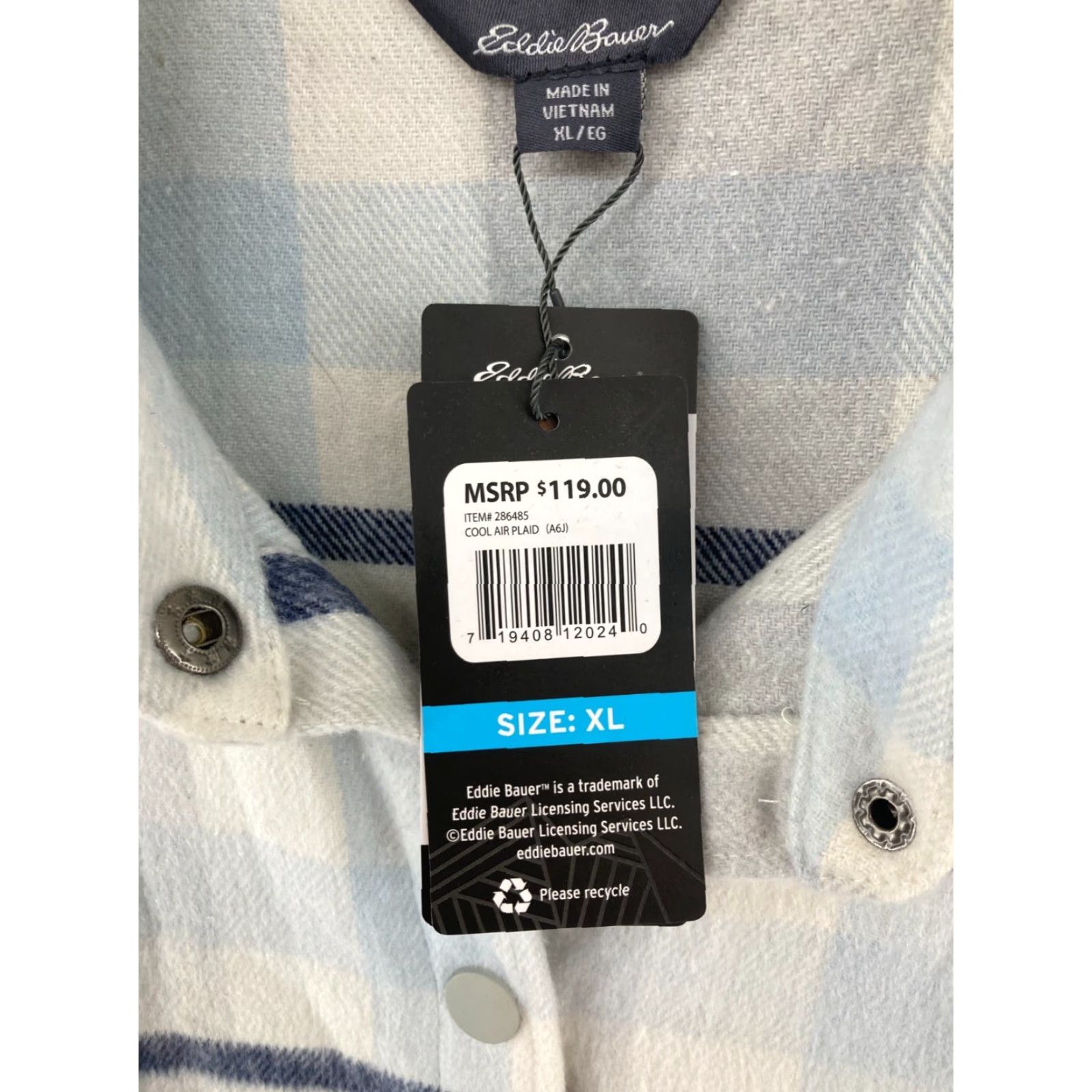 Eddie Bauer Eddie Bauer Women's Shacket XL Blue Plaid Fleece Button-Up Casual Shirt Snap Long Sleeve Outdoor Classic Size XL / US 12-14 / IT 48-50 - 7 Thumbnail