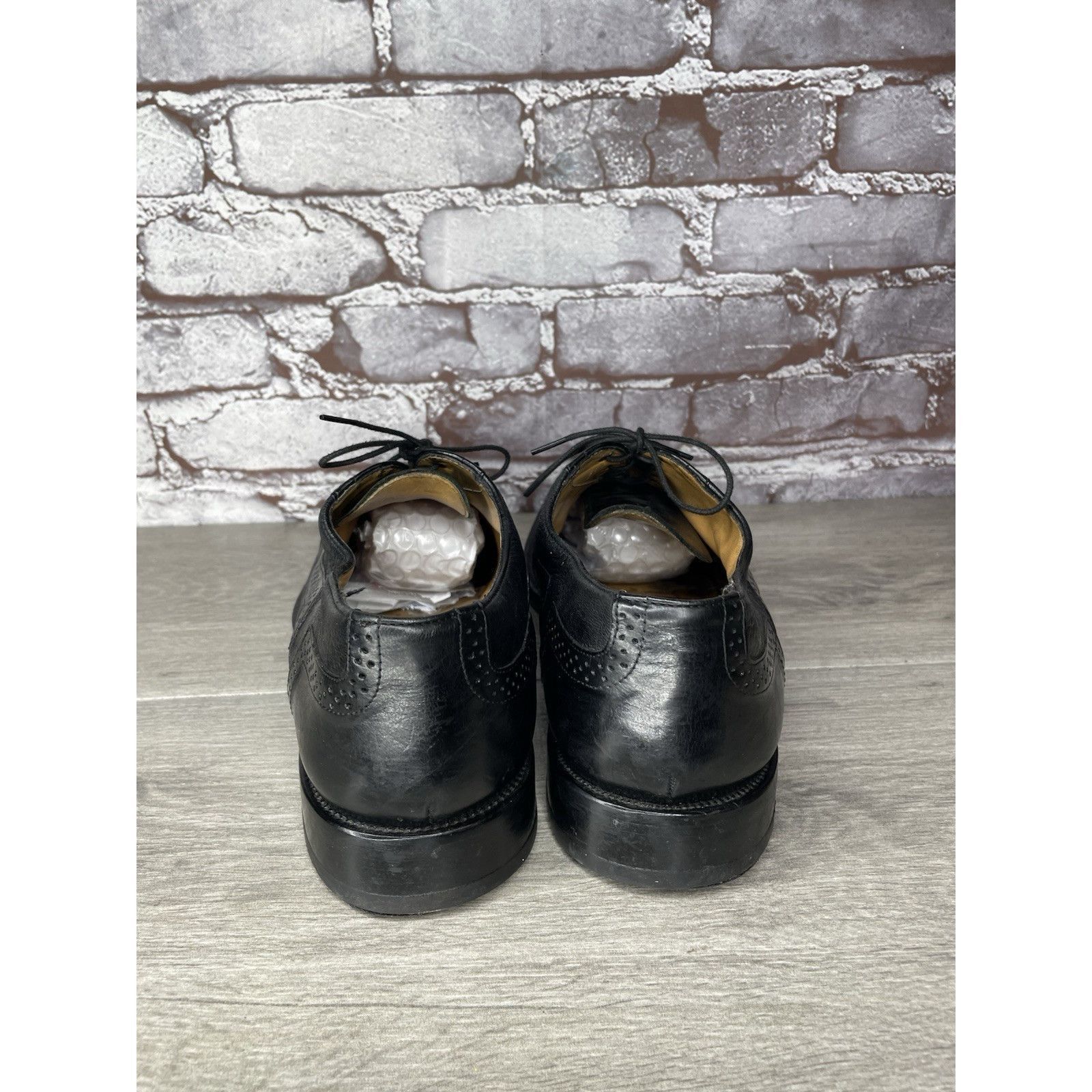 Mezlan Mezlan Marque Black Leather Deerskin Cap Toe Brogue Oxfords Size US 11 / EU 44 - 4 Thumbnail