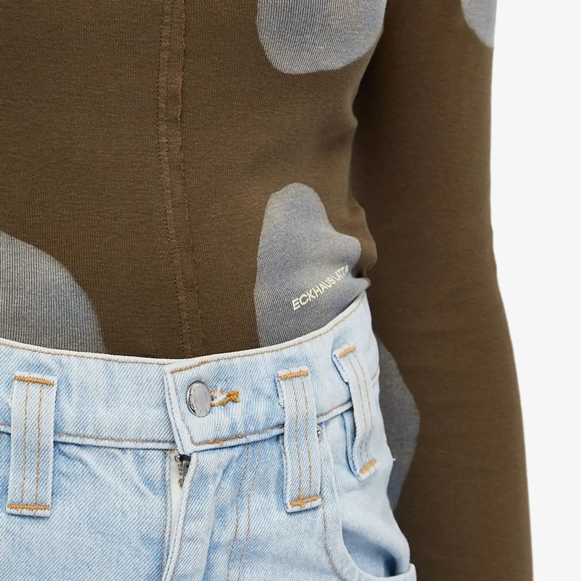 Eckhaus Latta o1mle0524 Lapped Baby Turtleneck Fishbowl in Brown/Grey Size XS / US 0-2 / IT 36-38 - 4 Thumbnail