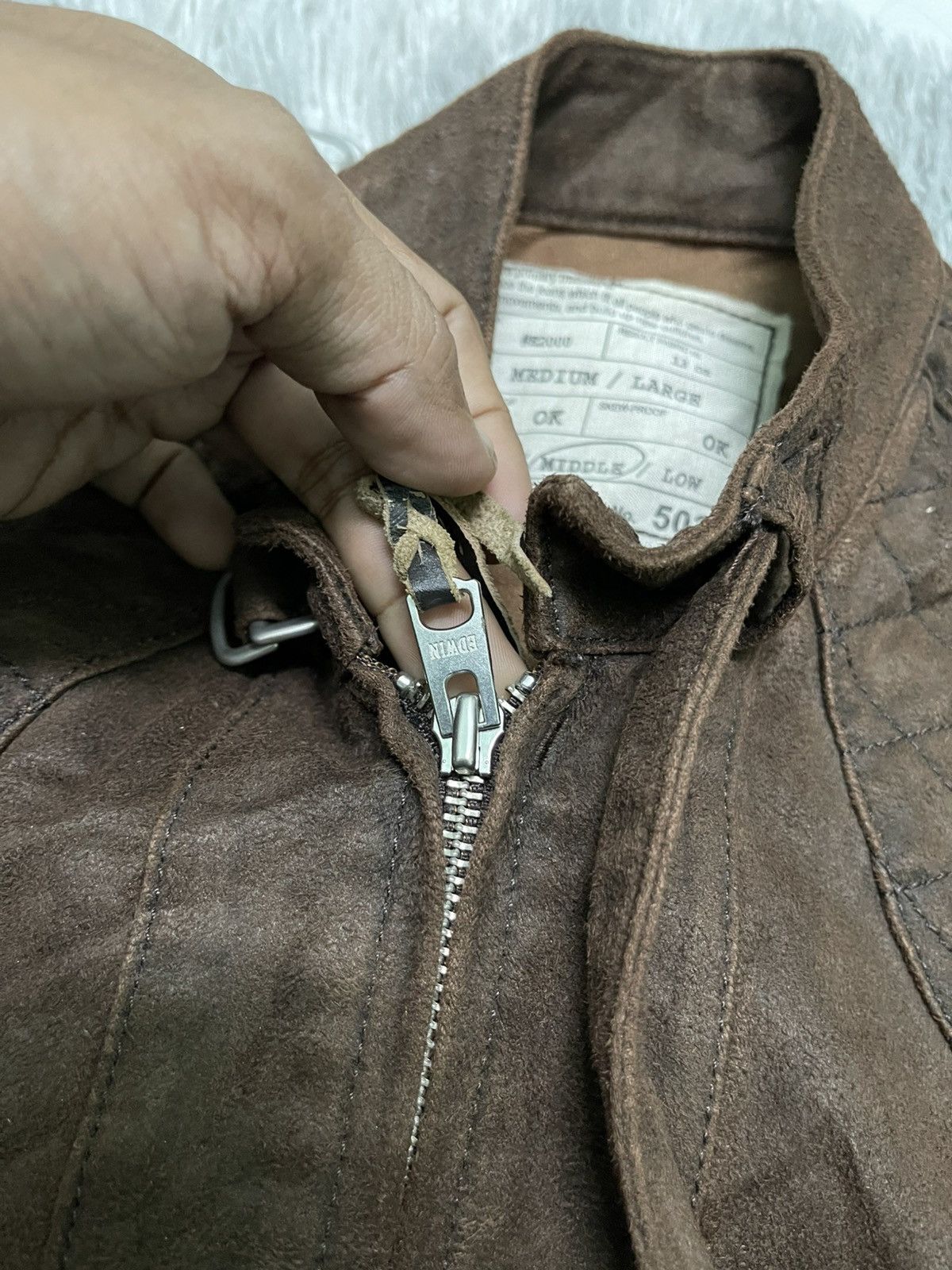 Edwin × Japanese Brand 90s EDWIN BIKERS JACKET RARE DESIGN NICELY FADED Size US M / EU 48-50 / 2 - 9 Thumbnail